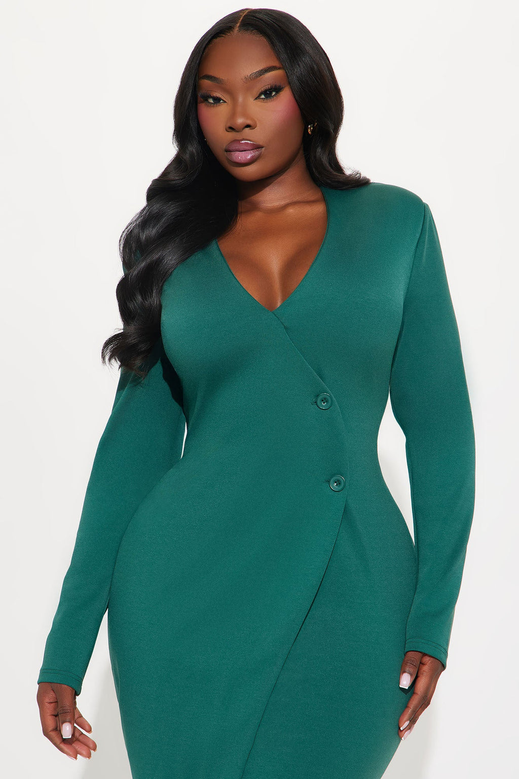 Myla Long Sleeve Midi Dress - Hunter