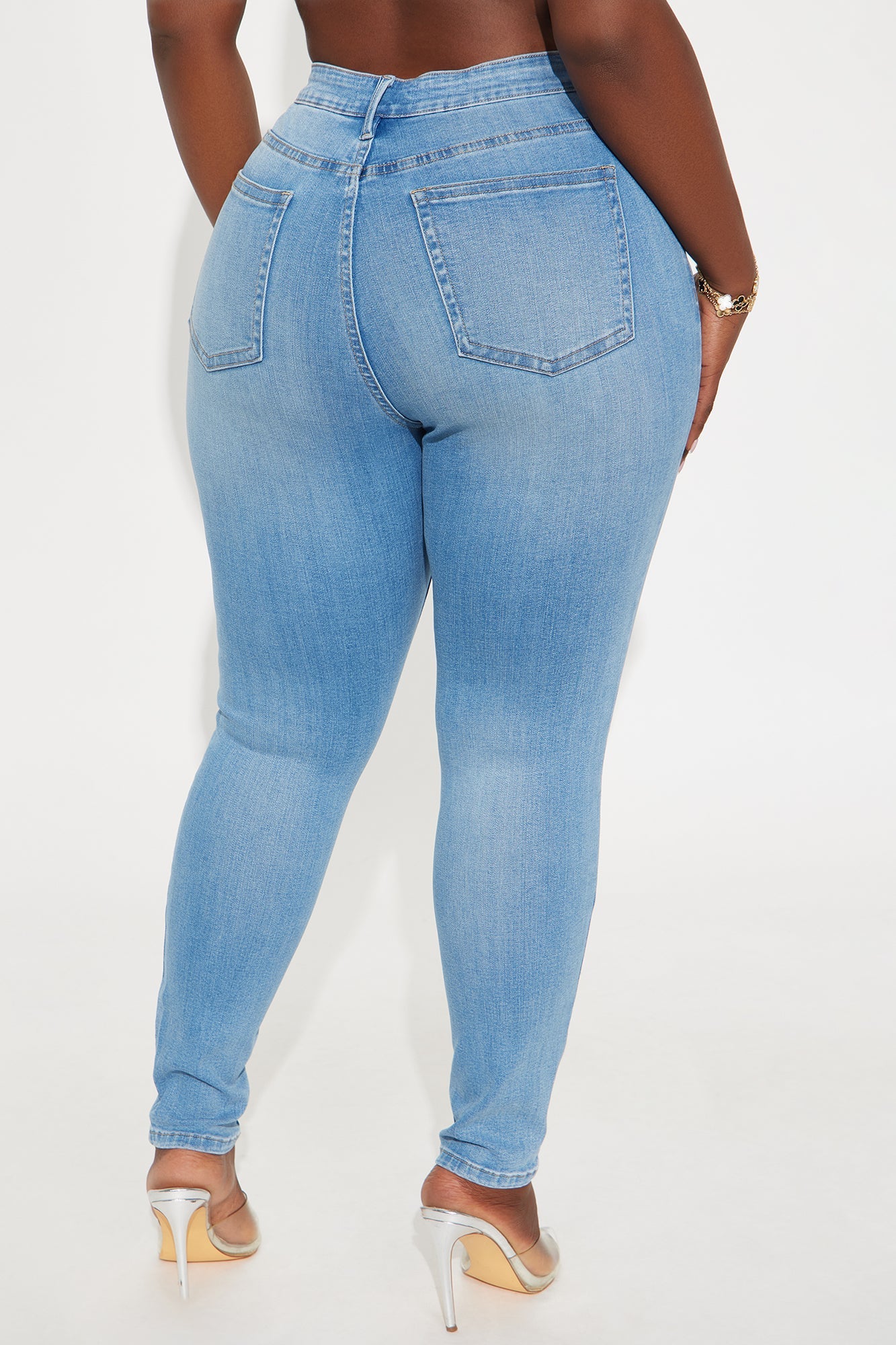 Do My Best Premium Low Waist Skinny Jeans - Light Wash