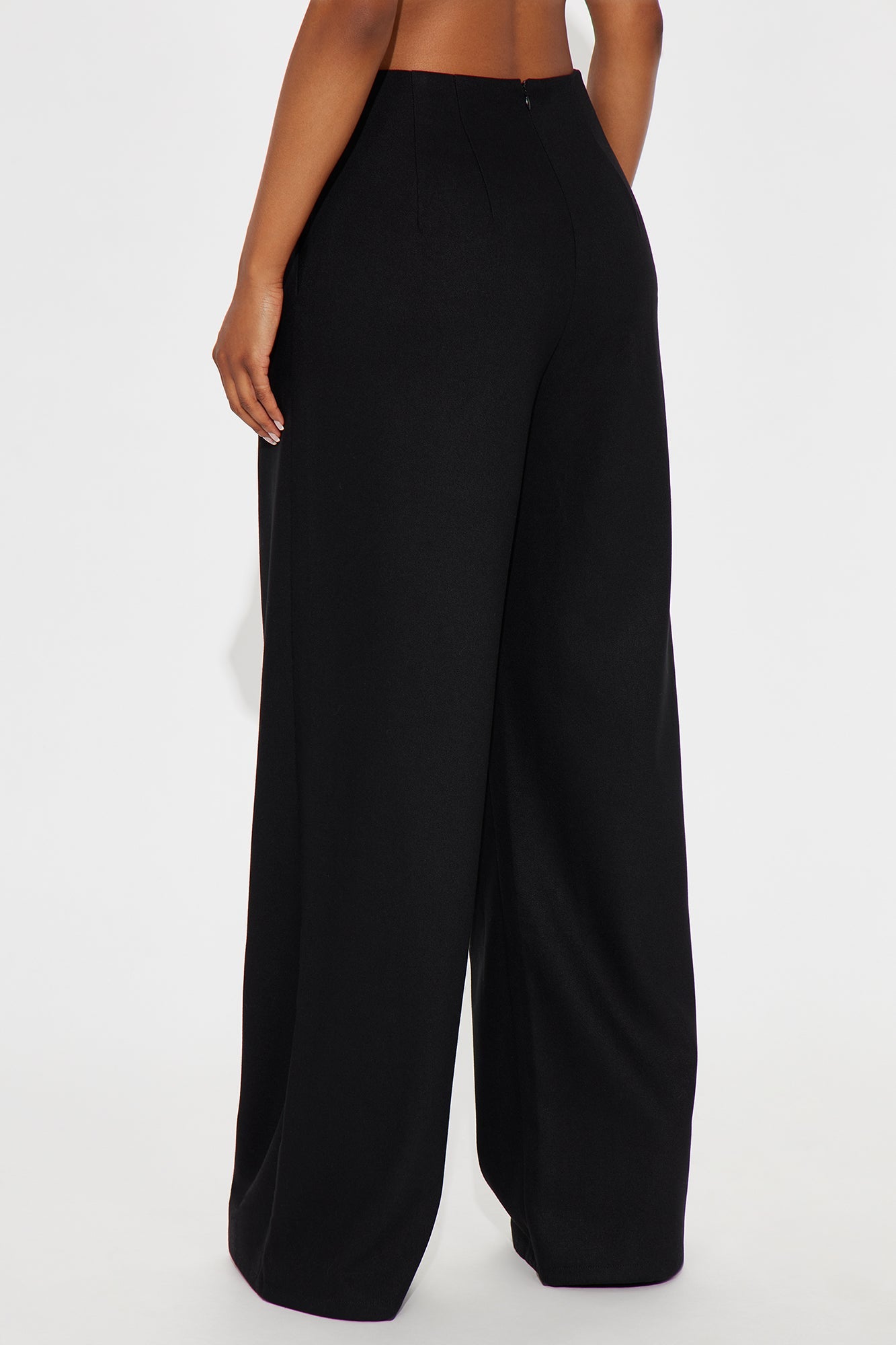 Hailey V Front Wide Leg Trouser 33″ - Black