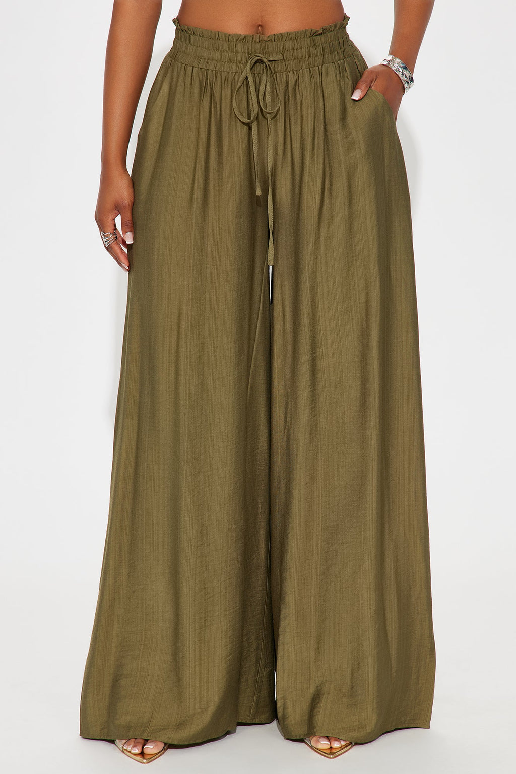 Meet At Sunset Wide Leg Pant - Olive