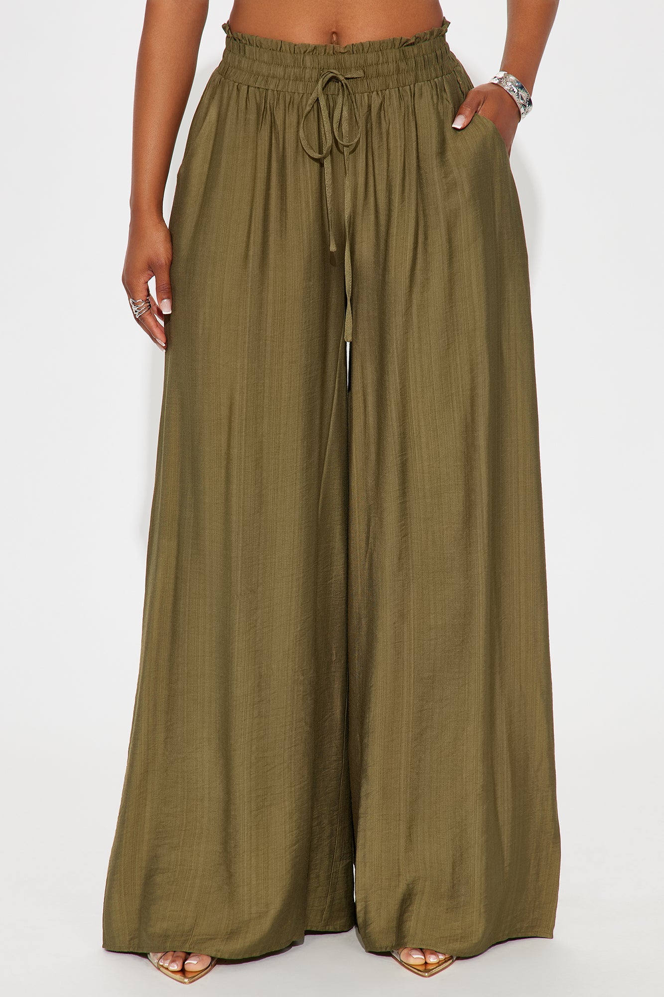 Meet At Sunset Wide Leg Pant - Olive
