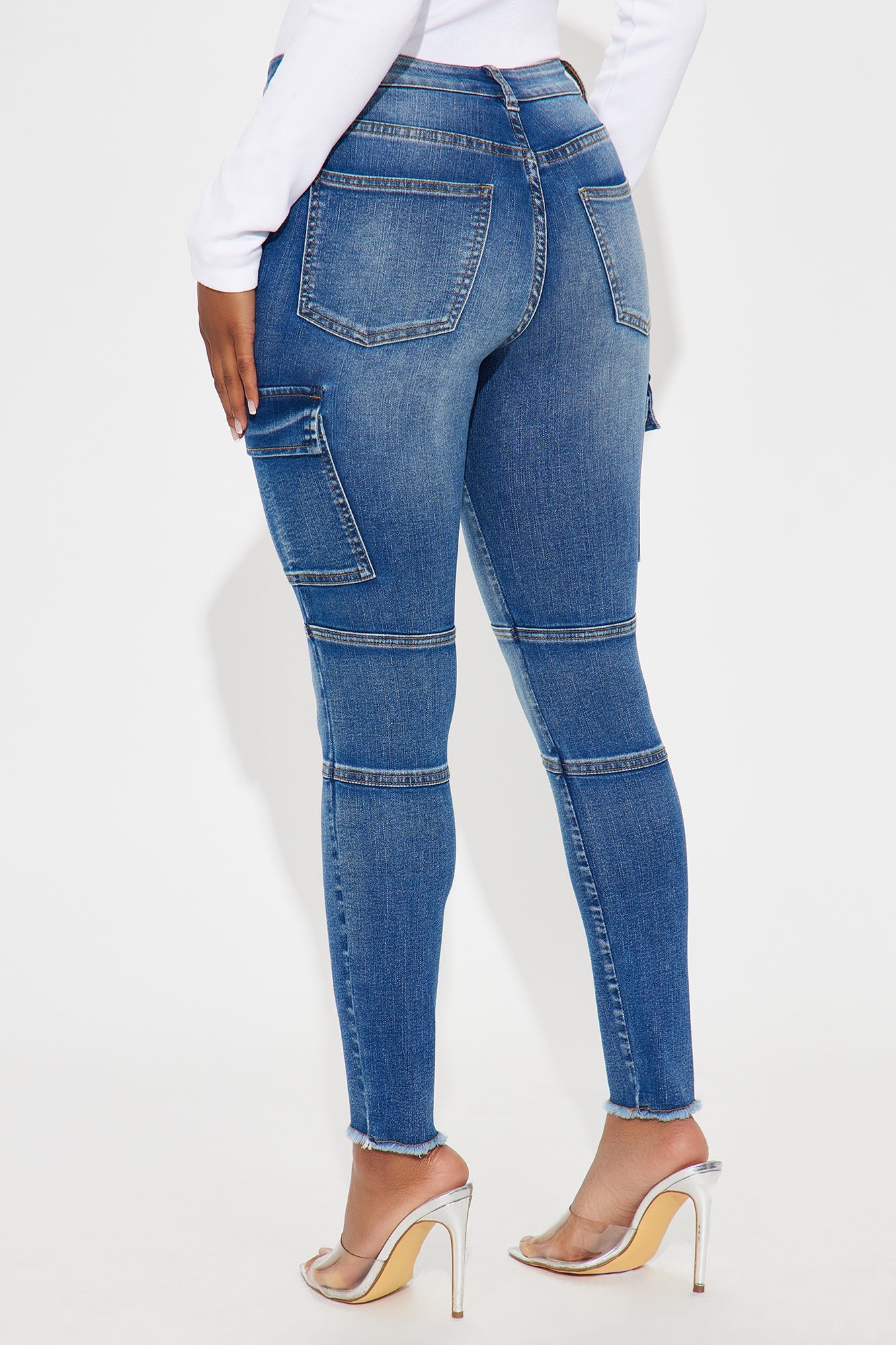 Guilty Pleasure Cargo Skinny Jeans - Medium Wash