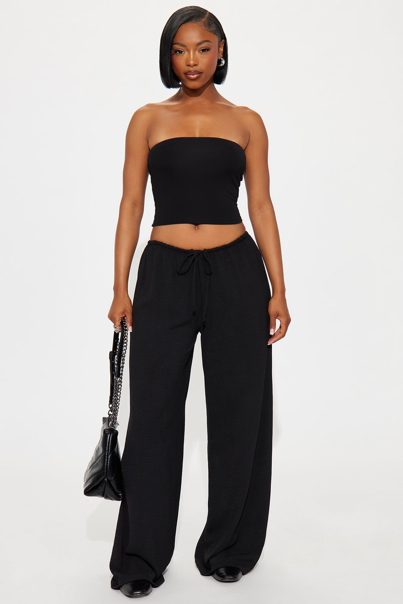 Running Errands Wide Leg Pant 32″ - Black