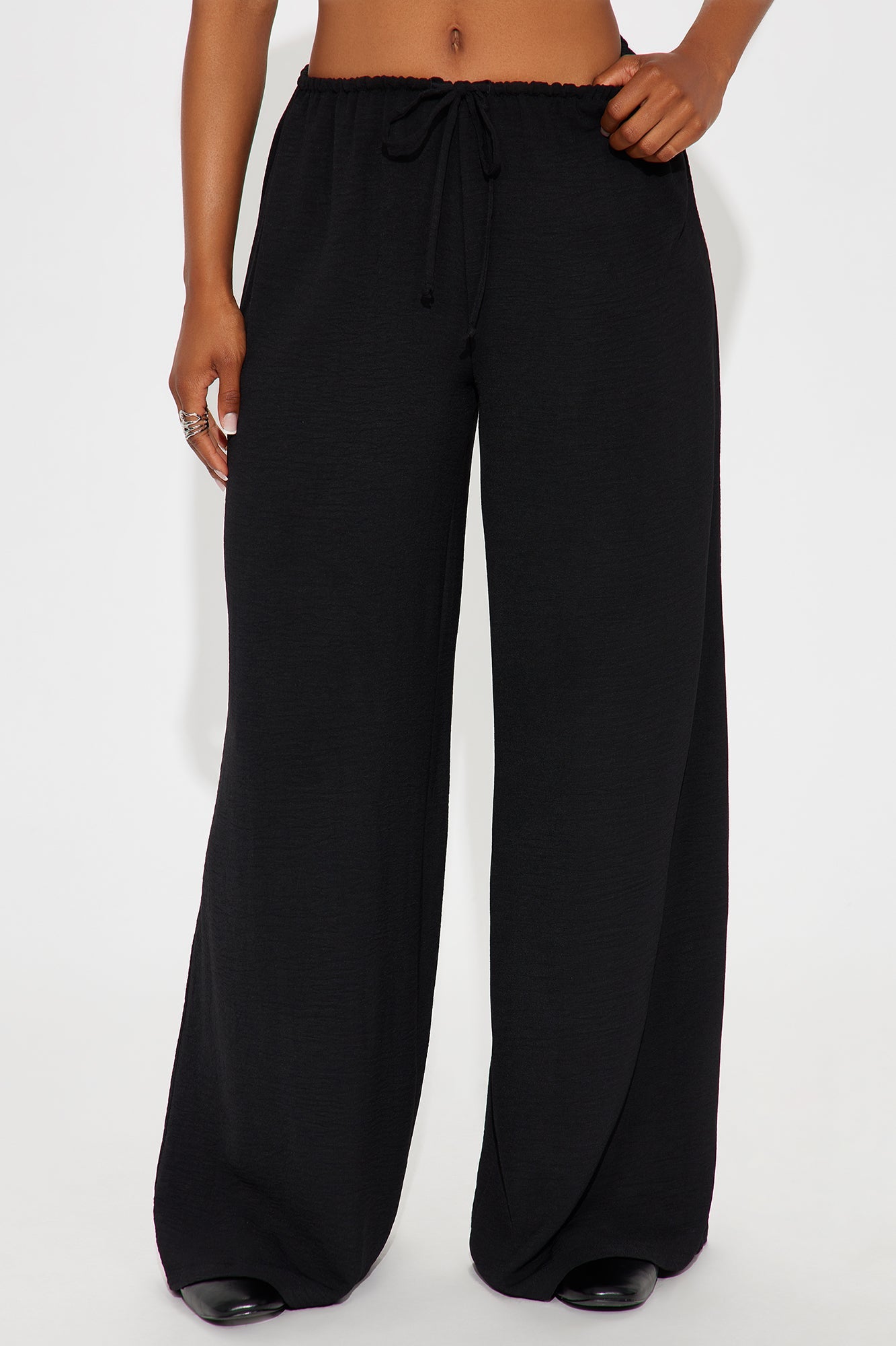 Running Errands Wide Leg Pant 32″ - Black