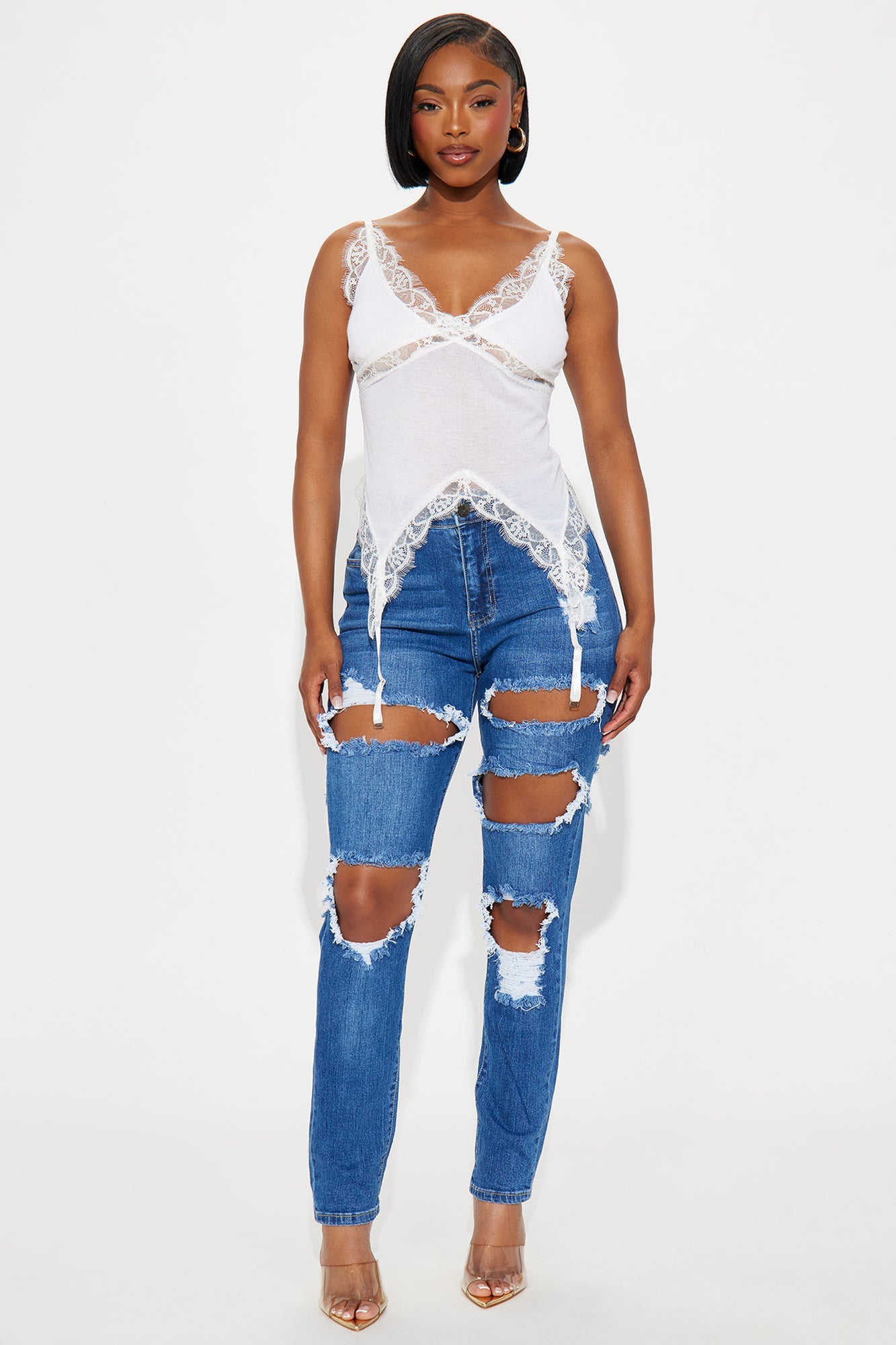 Call Your Mom Destroyed Jeans - Medium Wash