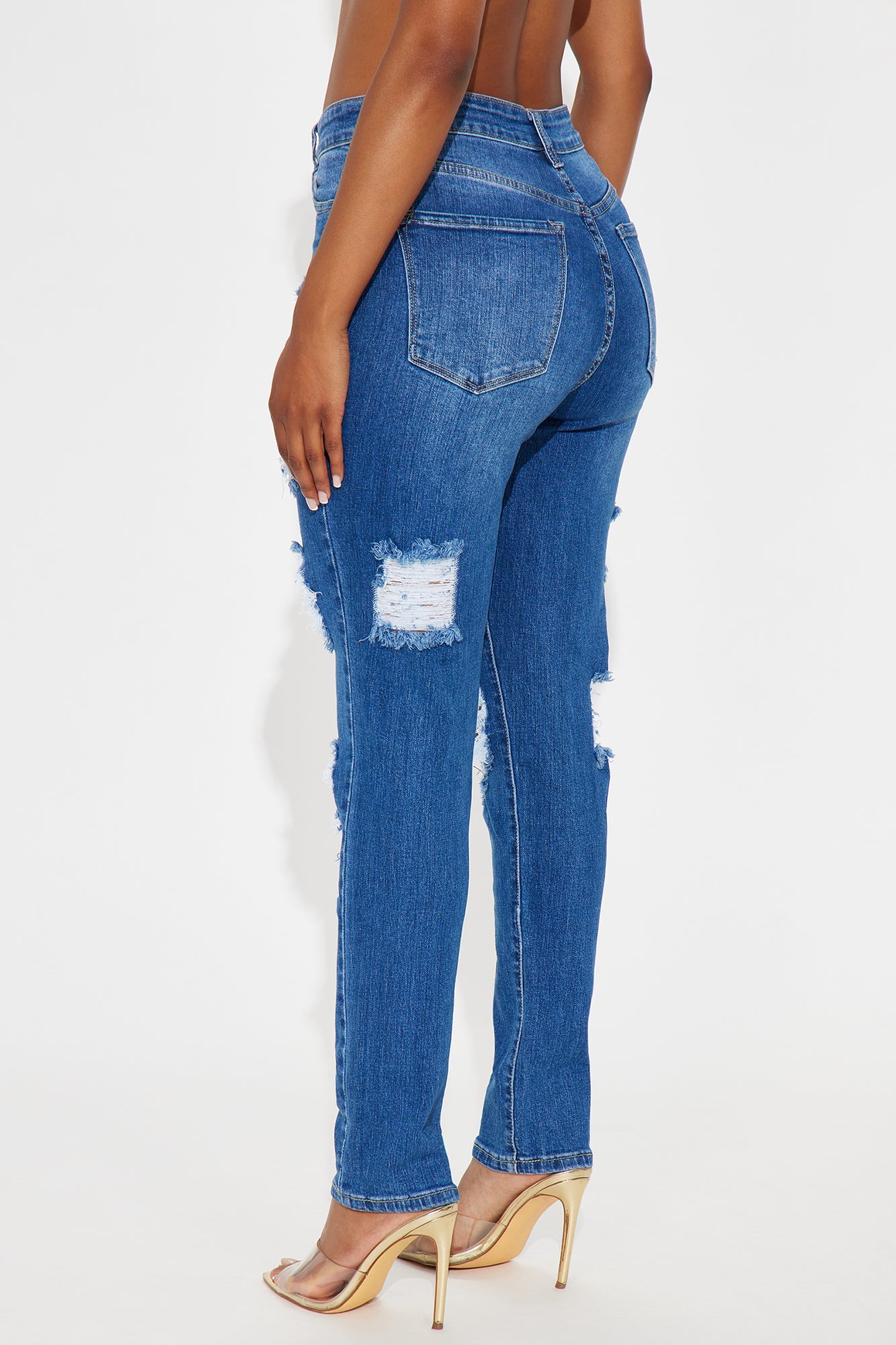 Call Your Mom Destroyed Jeans - Medium Wash
