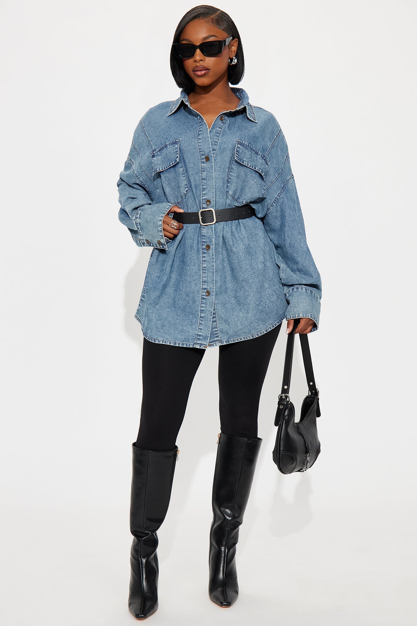 Keeping It Denim Oversized Shirt - Medium Wash