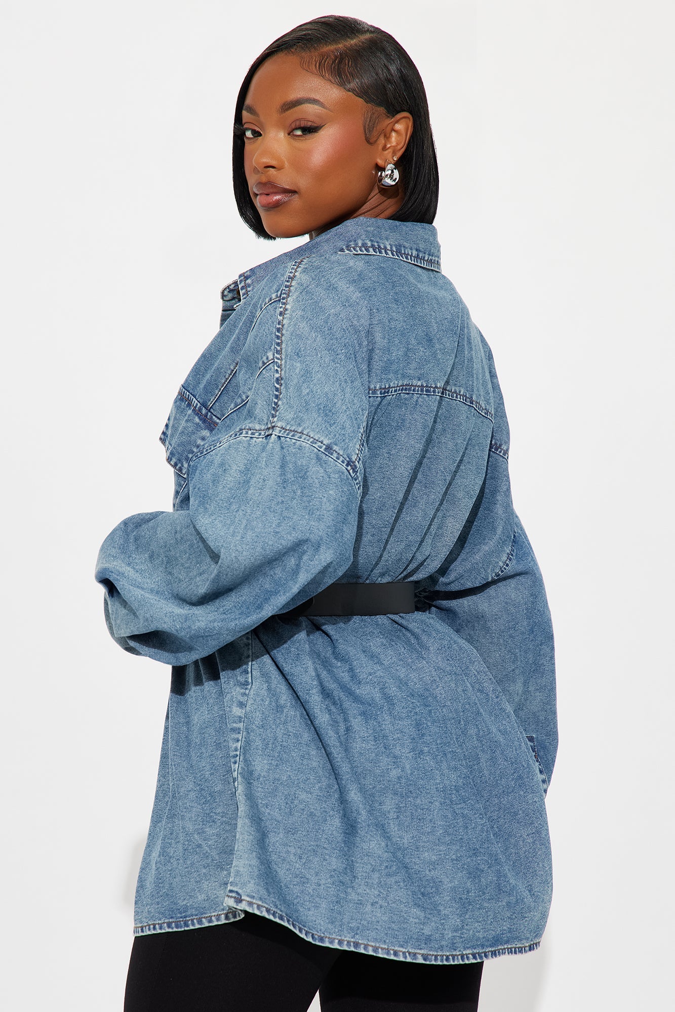 Keeping It Denim Oversized Shirt - Medium Wash