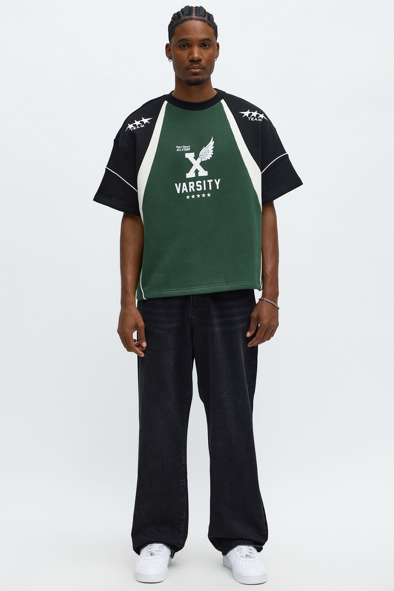 Tyson Oversized X Varsity Short Sleeve Tee - Green/combo