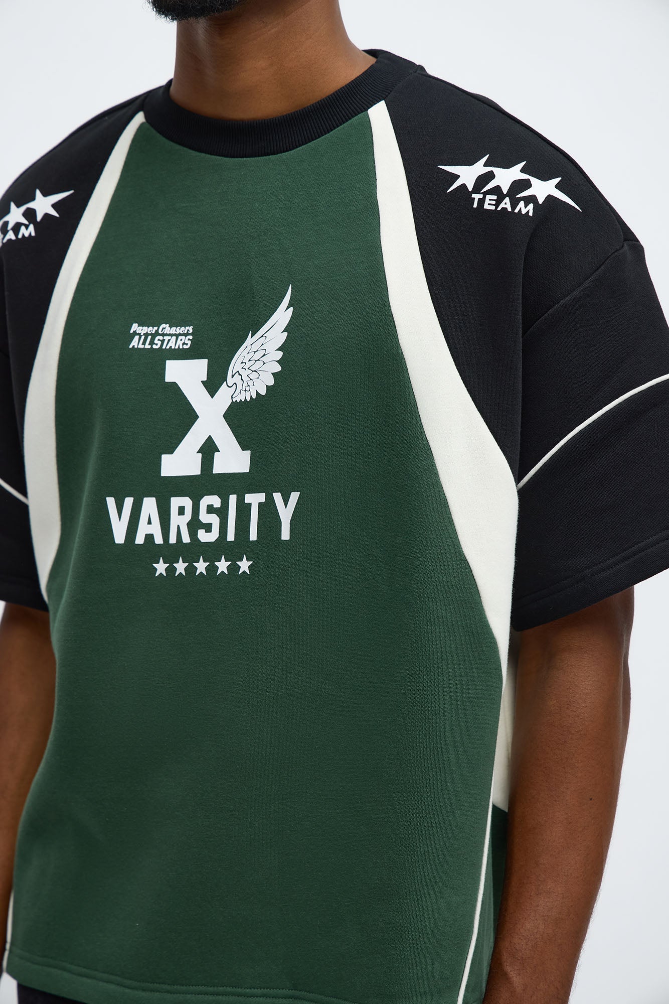 Tyson Oversized X Varsity Short Sleeve Tee - Green/combo