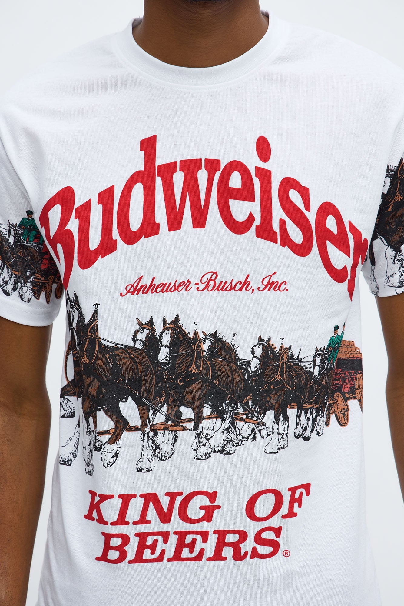 Budweiser King Of Beers Clydesdales Short Sleeve Tee - White