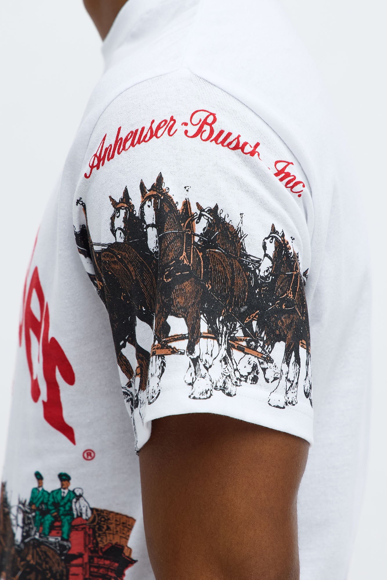 Budweiser King Of Beers Clydesdales Short Sleeve Tee - White