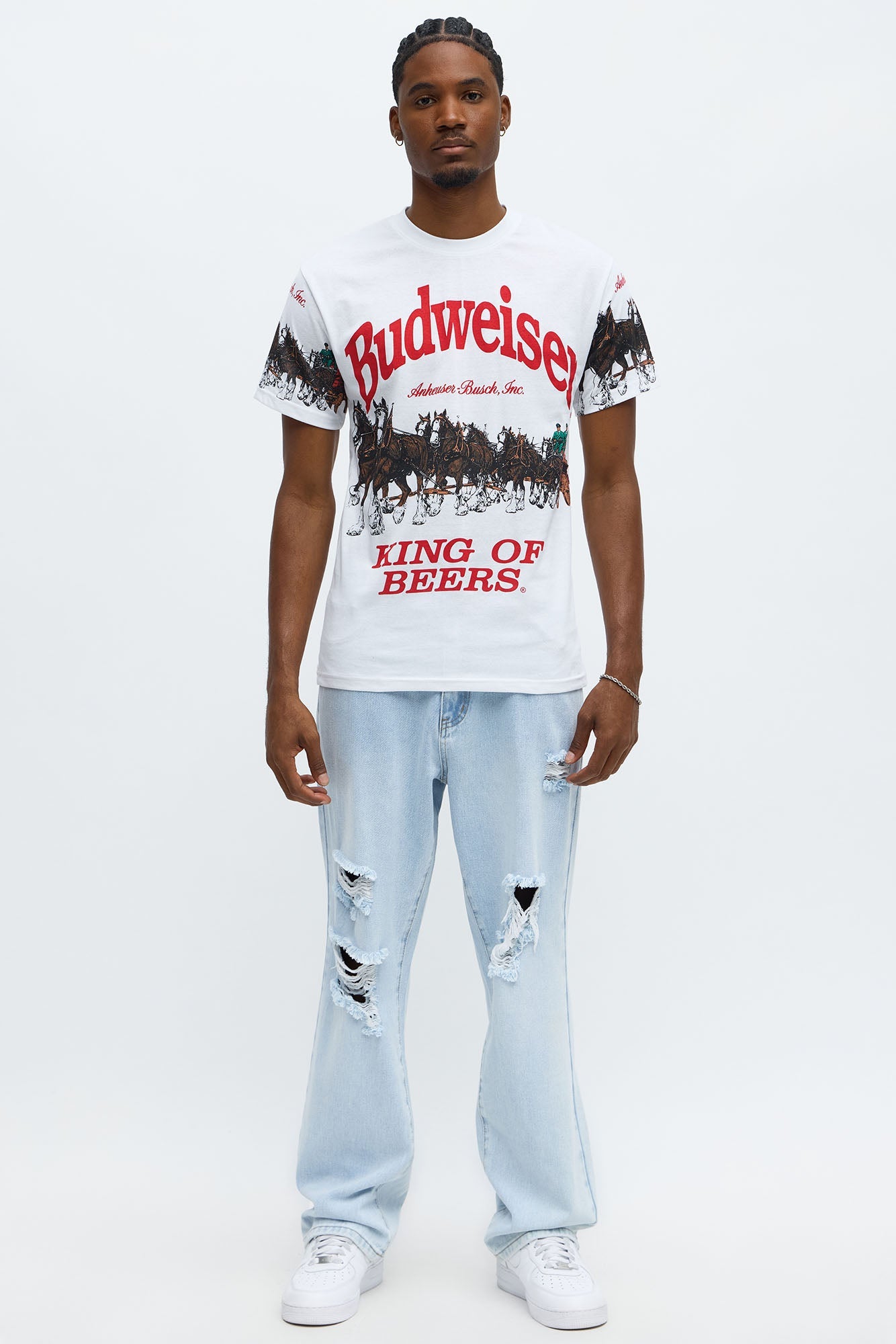 Budweiser King Of Beers Clydesdales Short Sleeve Tee - White