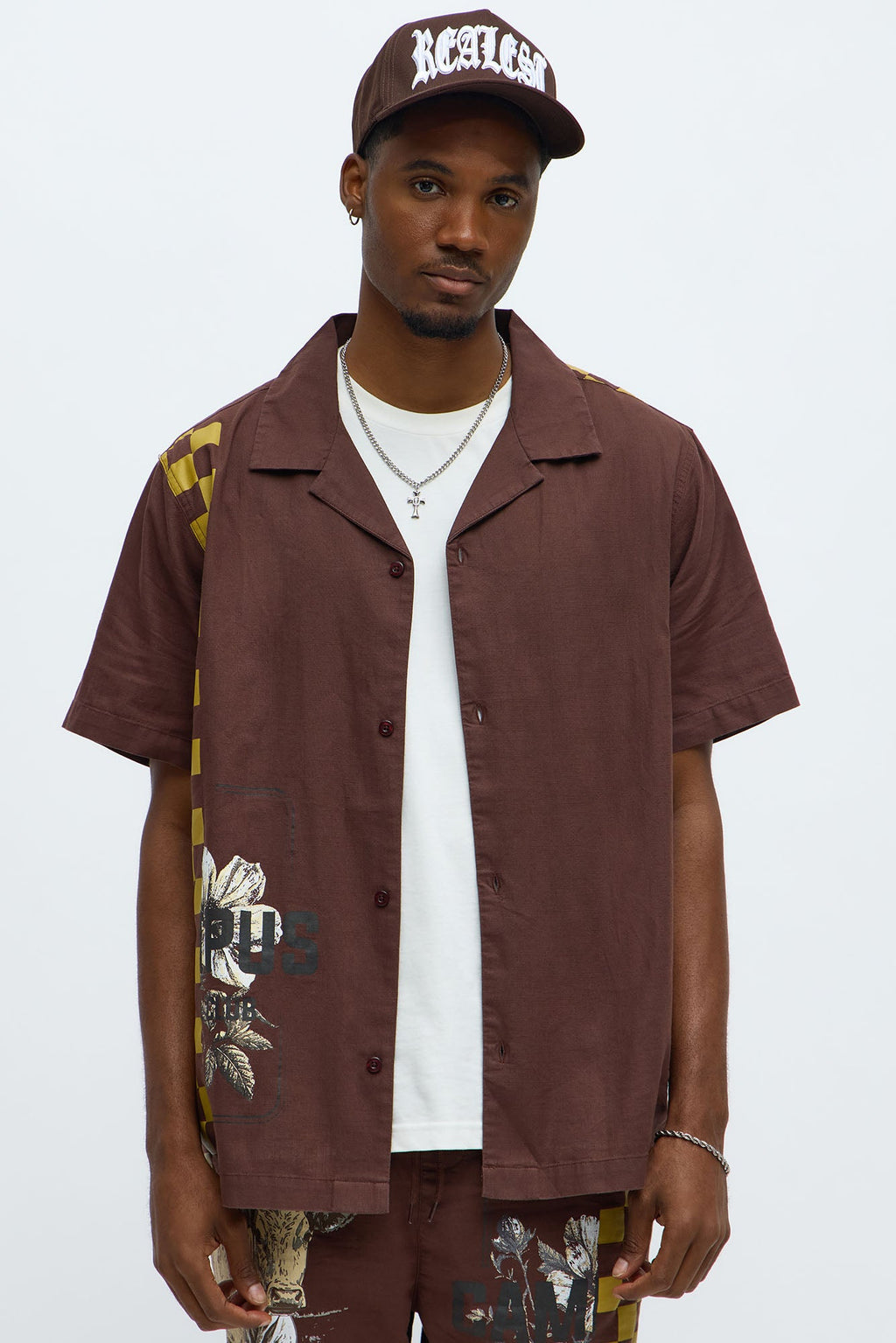 Groves Short Sleeve Button Up Shirt - Dark Brown