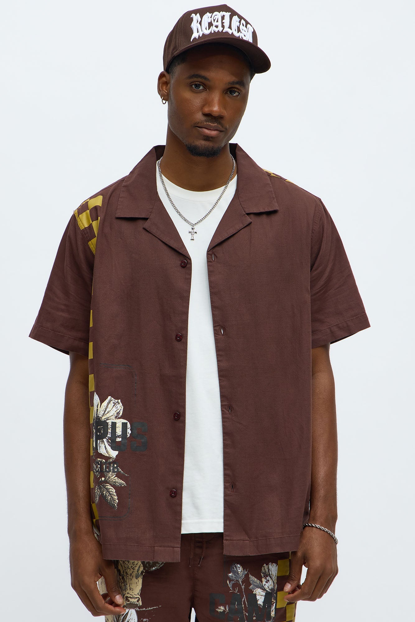Groves Short Sleeve Button Up Shirt - Dark Brown