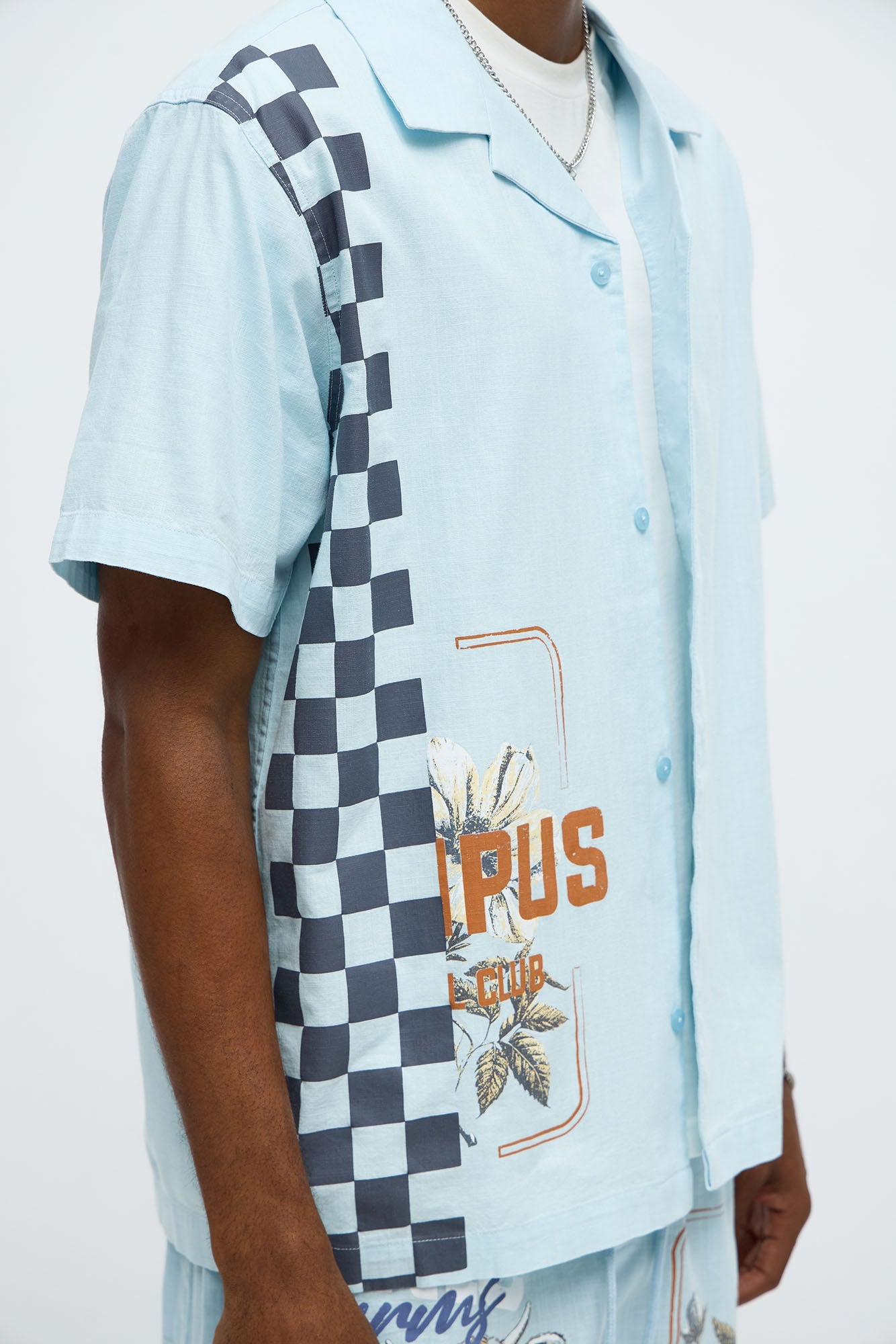 Groves Short Sleeve Button Up Shirt - Light Blue