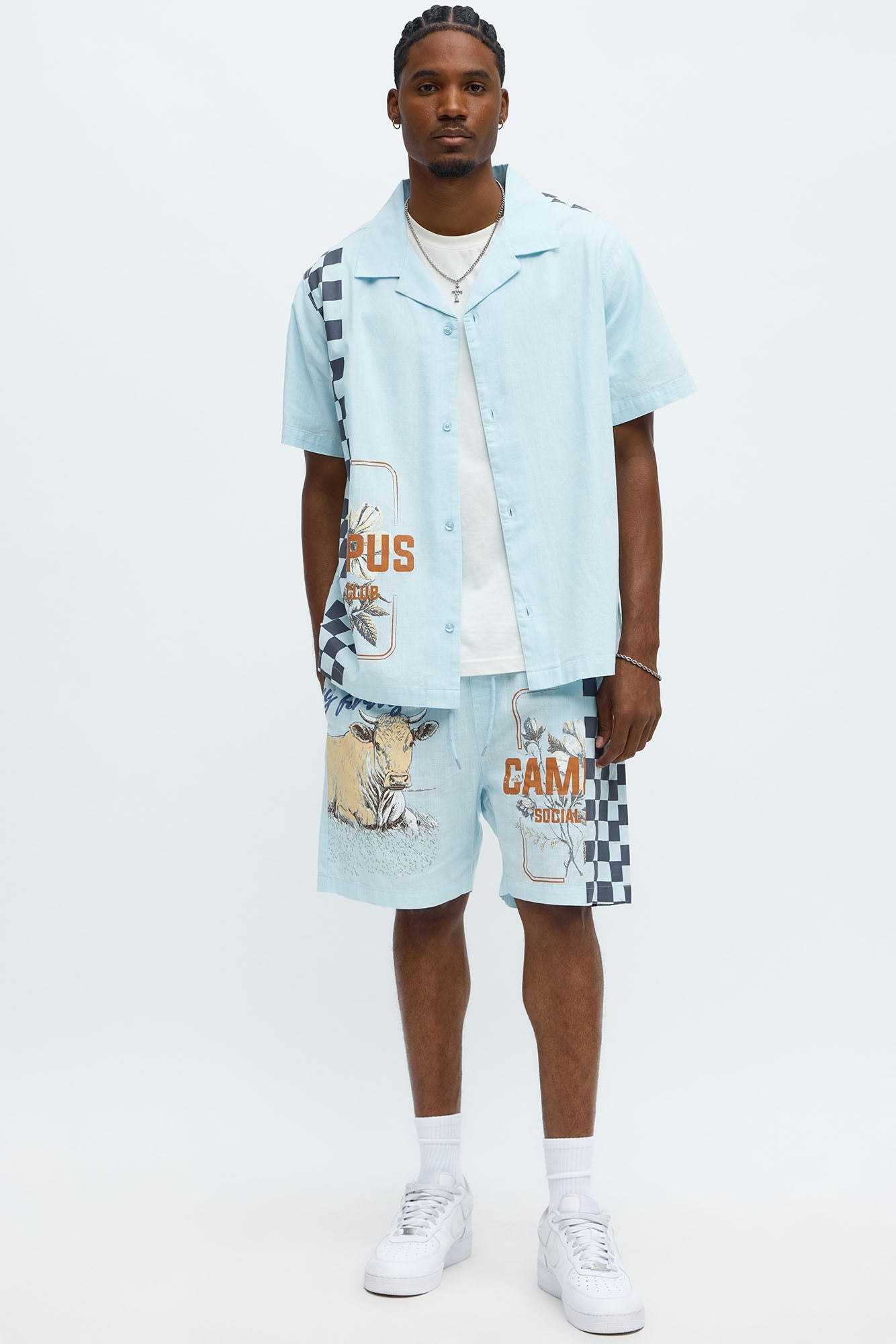 Groves Relaxed Drawstring Shorts - Light Blue