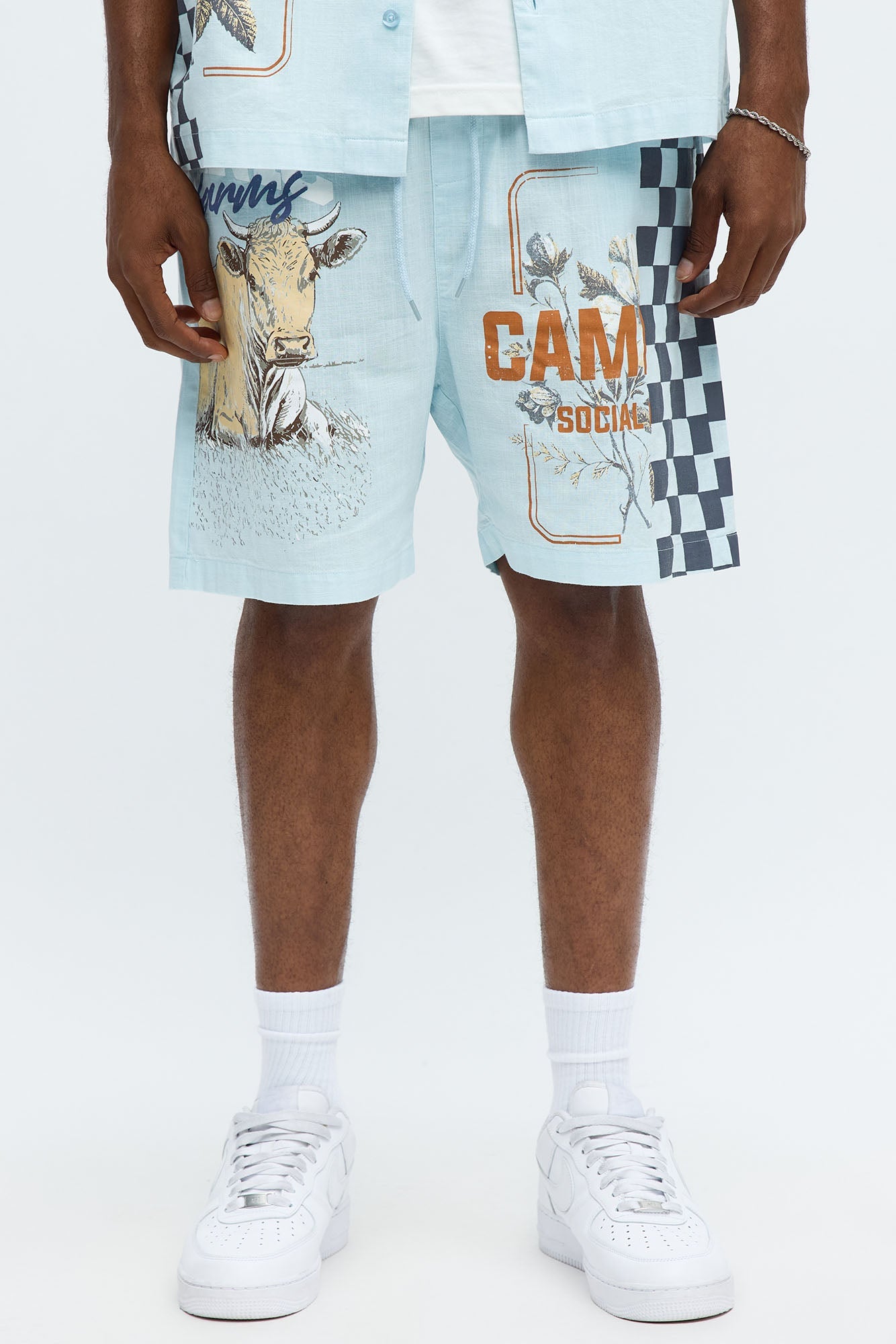 Groves Relaxed Drawstring Shorts - Light Blue