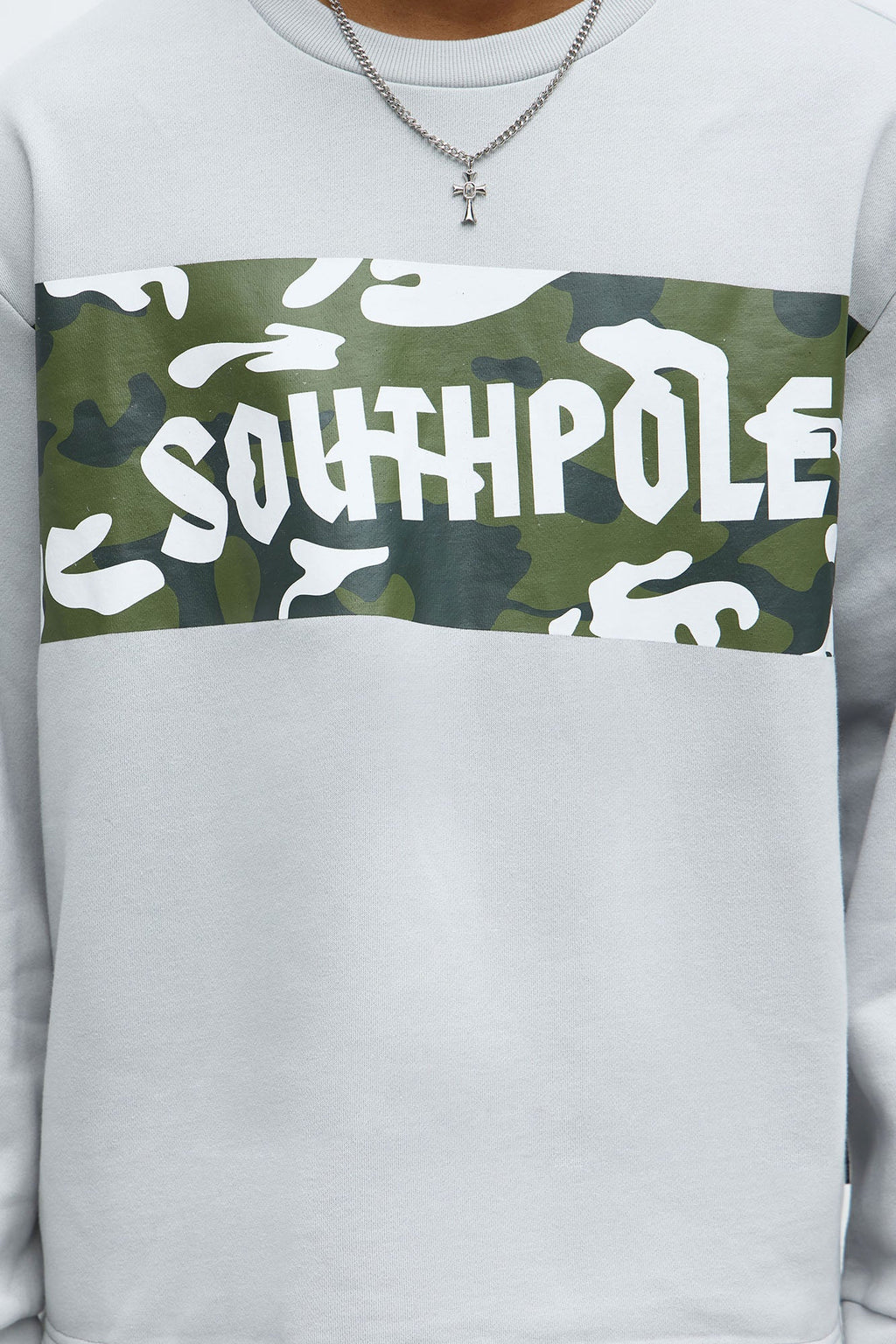 Southpole Camo Panel Hoodie - Grey