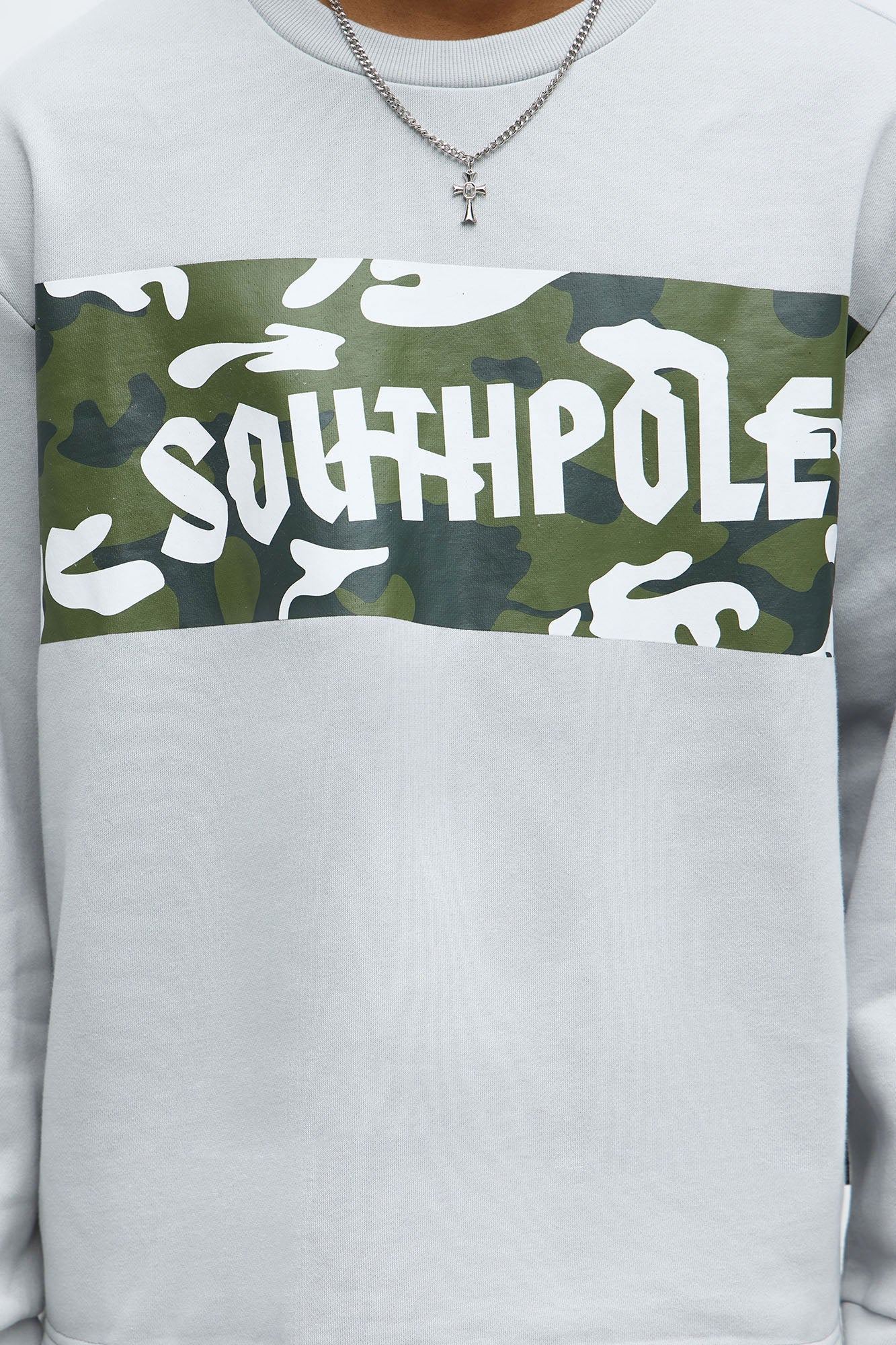 Southpole Camo Panel Hoodie - Grey