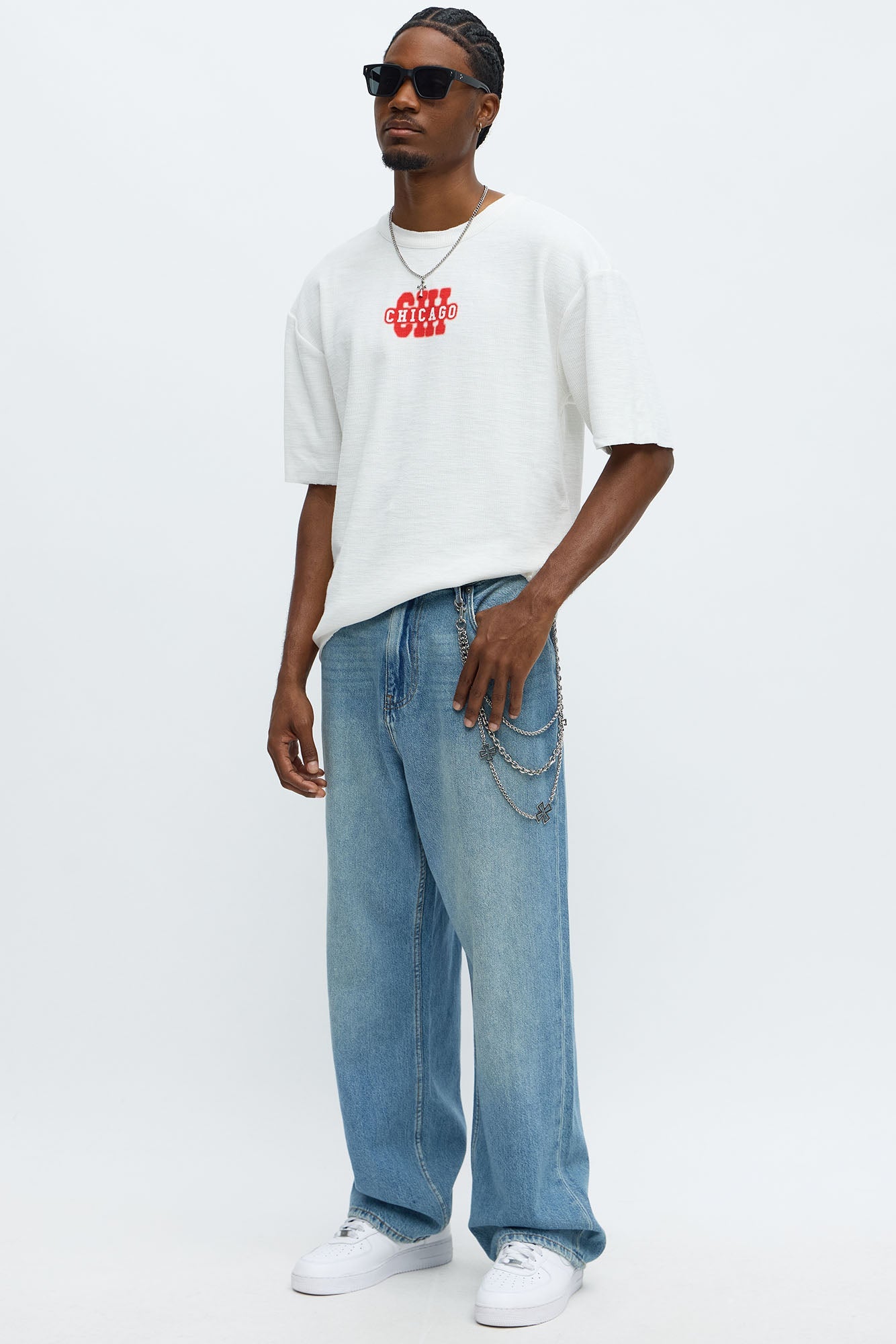 Relaxed Chicago Spray Paint Tee - White