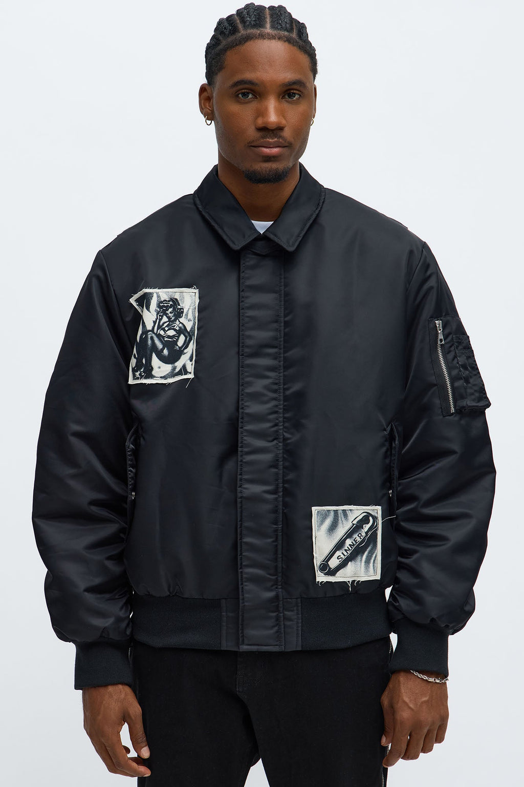 Patch Utility Zip Bomber Jacket - Black