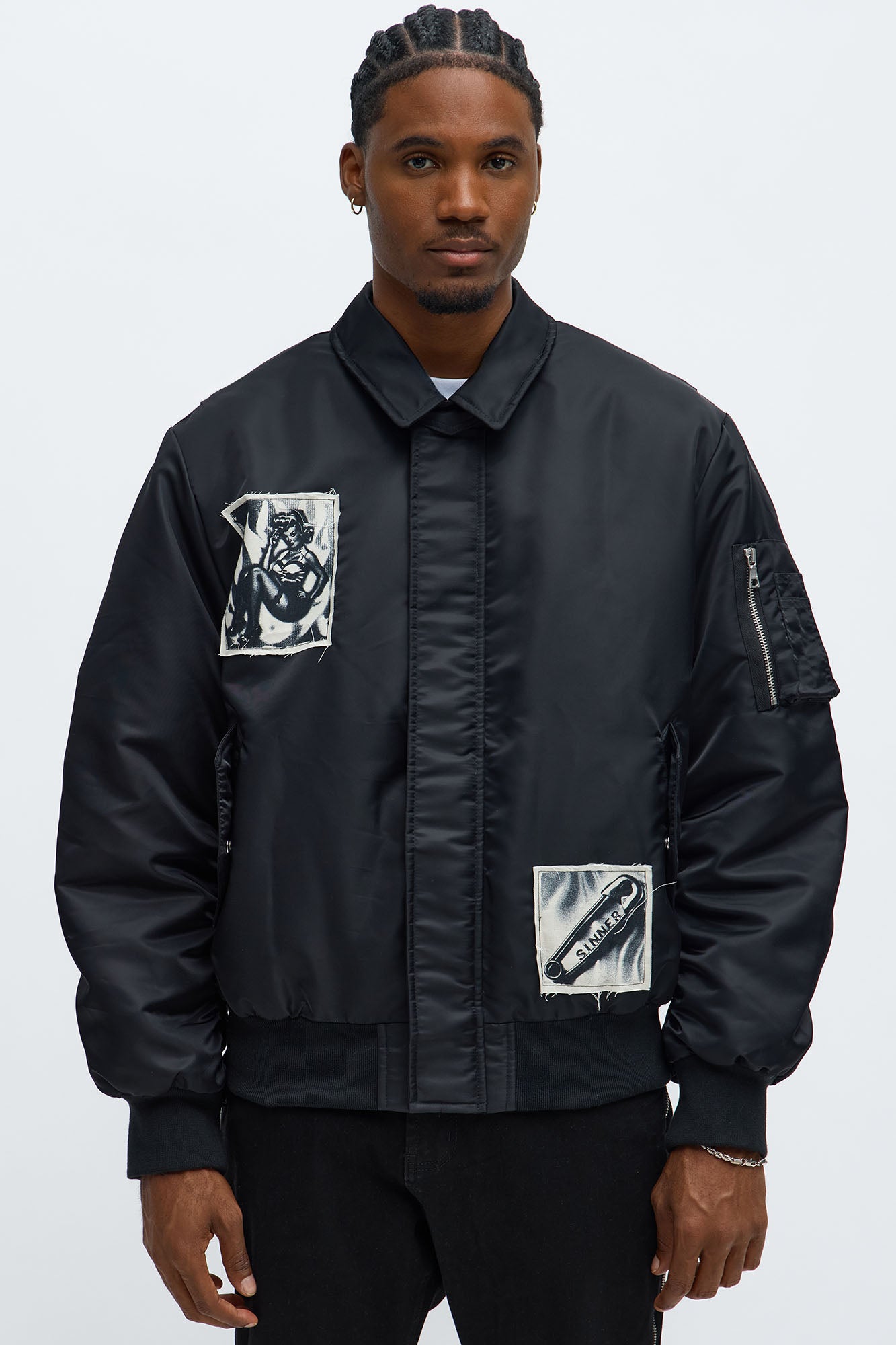 Patch Utility Zip Bomber Jacket - Black