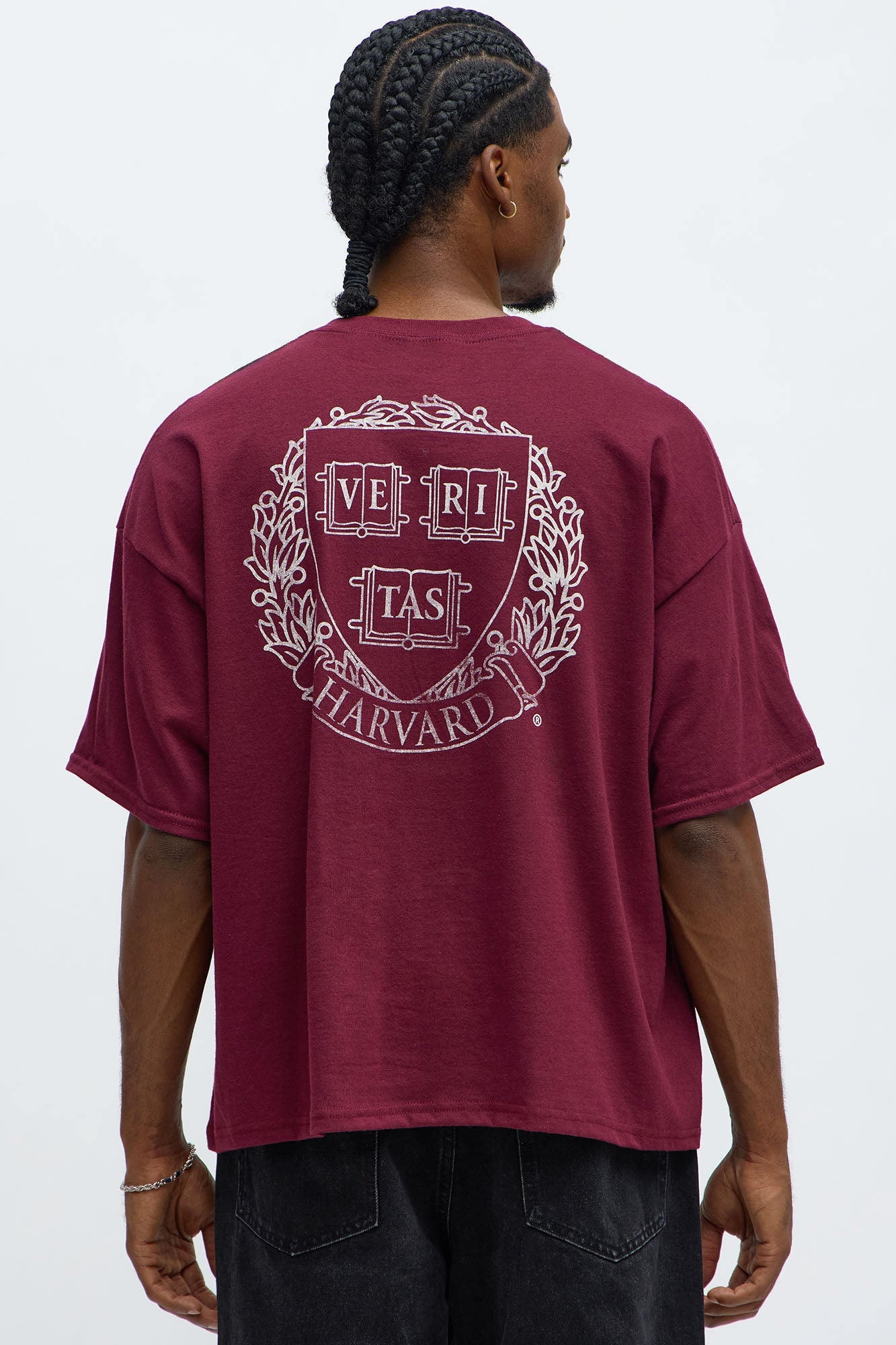 Harvard University Oversized Short Sleeve Tee - Burgundy