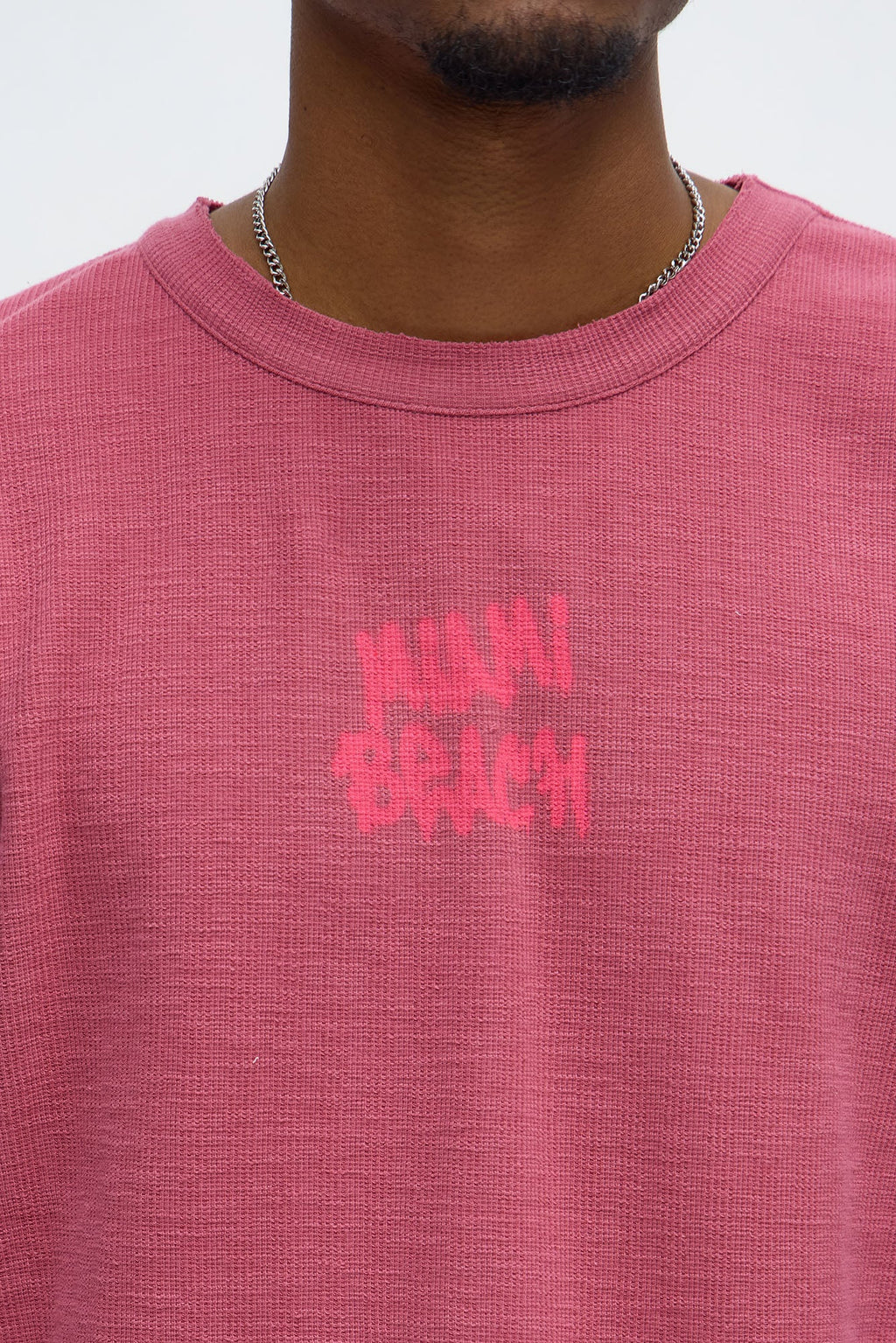 Relaxed Miami Beach Spray Paint Tee - Pink