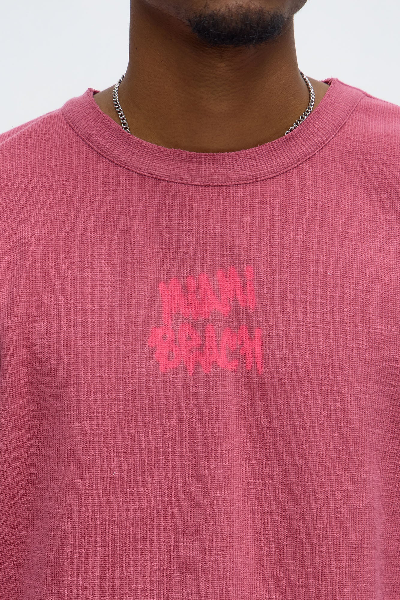 Relaxed Miami Beach Spray Paint Tee - Pink