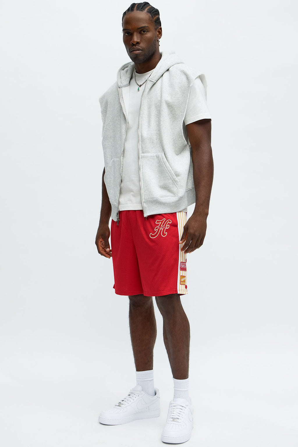 Relaxed H Button Short - Red