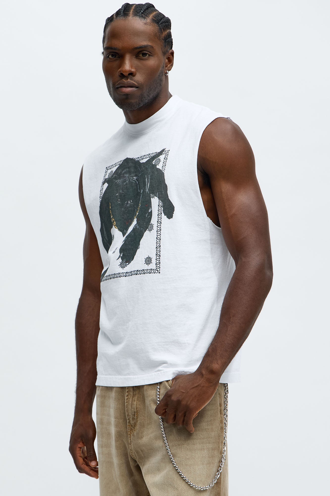 Beware Of The Dawg Muscle Tee - White