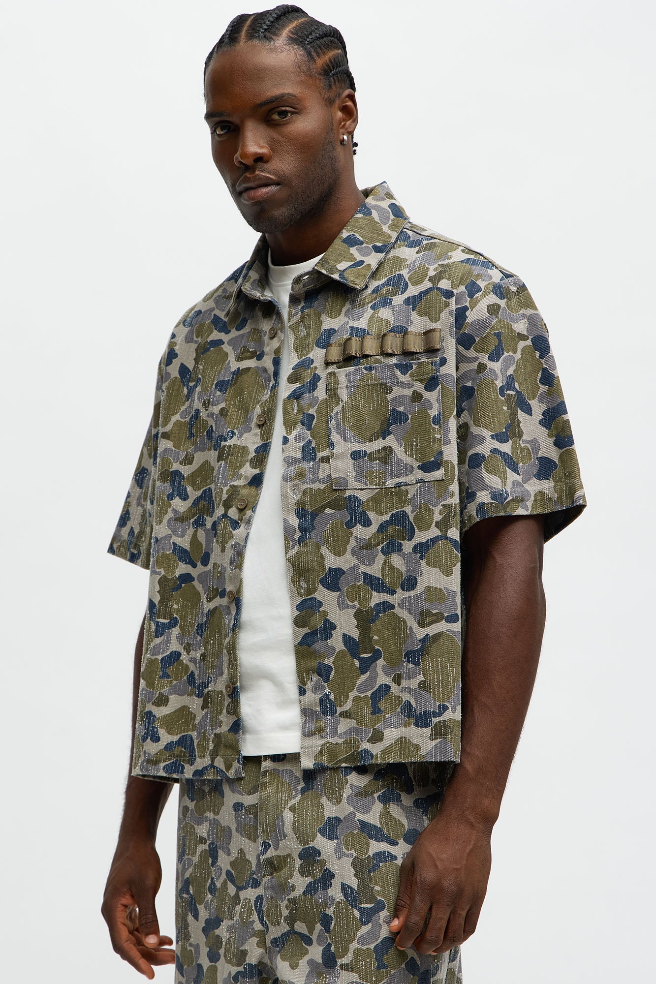 Relaxed Cropped Urban Opps Camo Short Sleeve Shirt - Camouflage