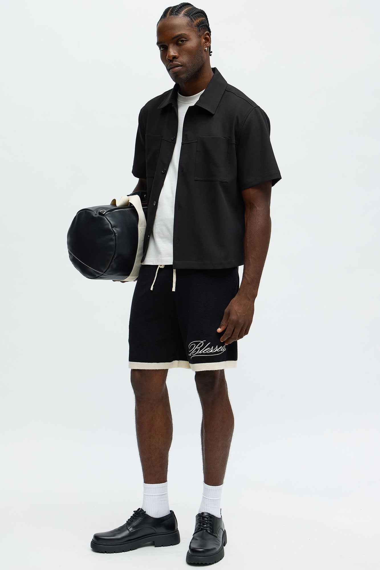 Relaxed Fit Blessed Shorts - Black