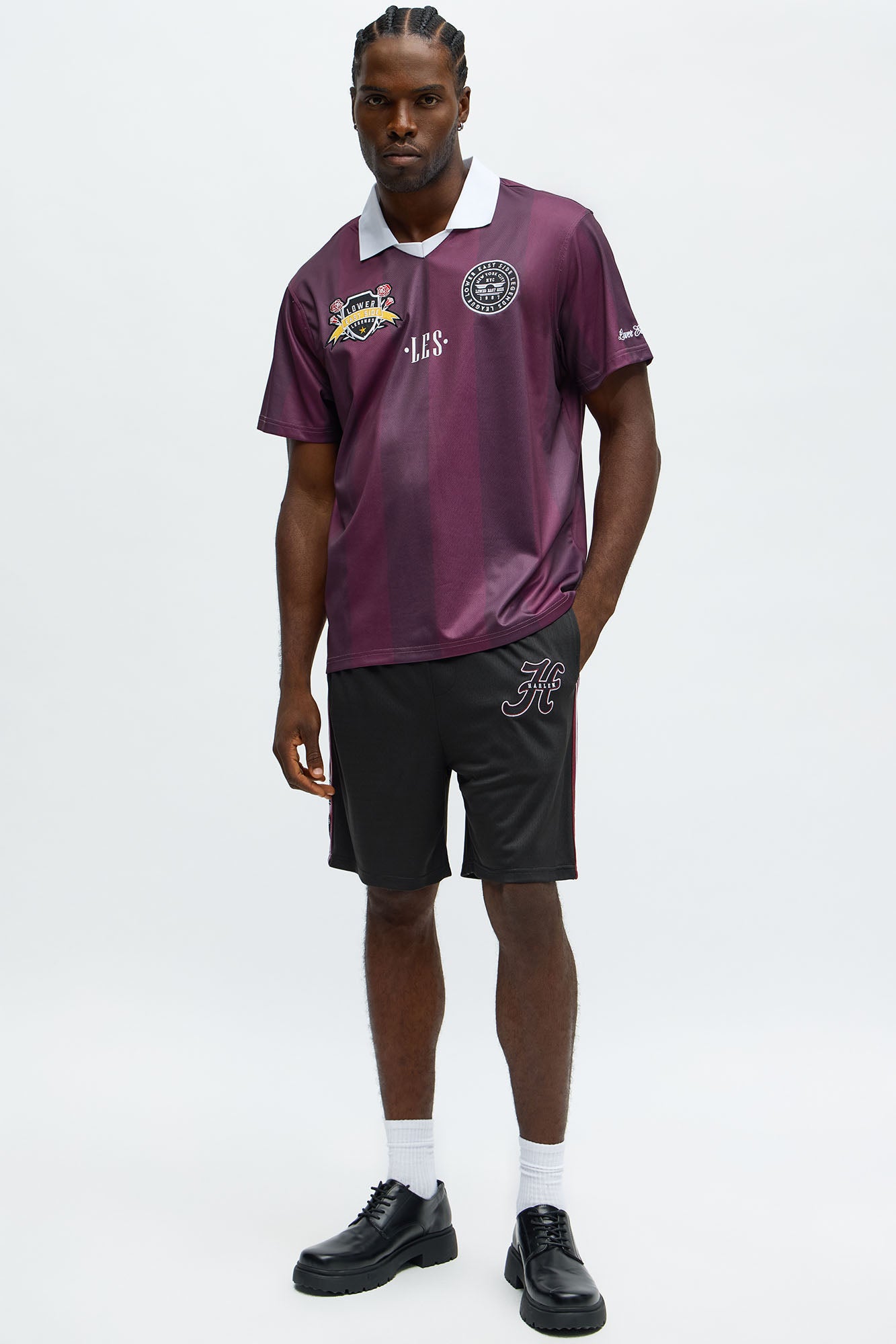 Play The Field Johnny Collar Jersey - Burgundy/combo