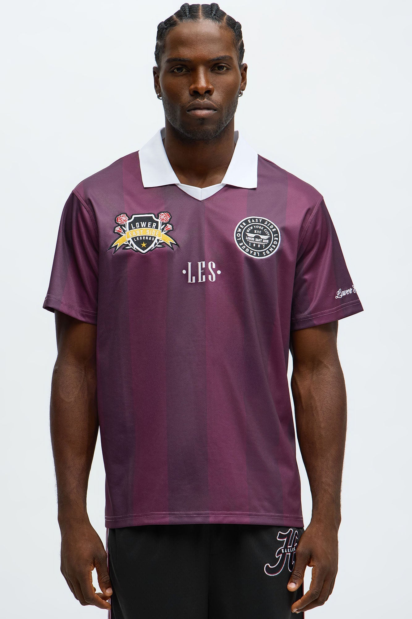 Play The Field Johnny Collar Jersey - Burgundy/combo