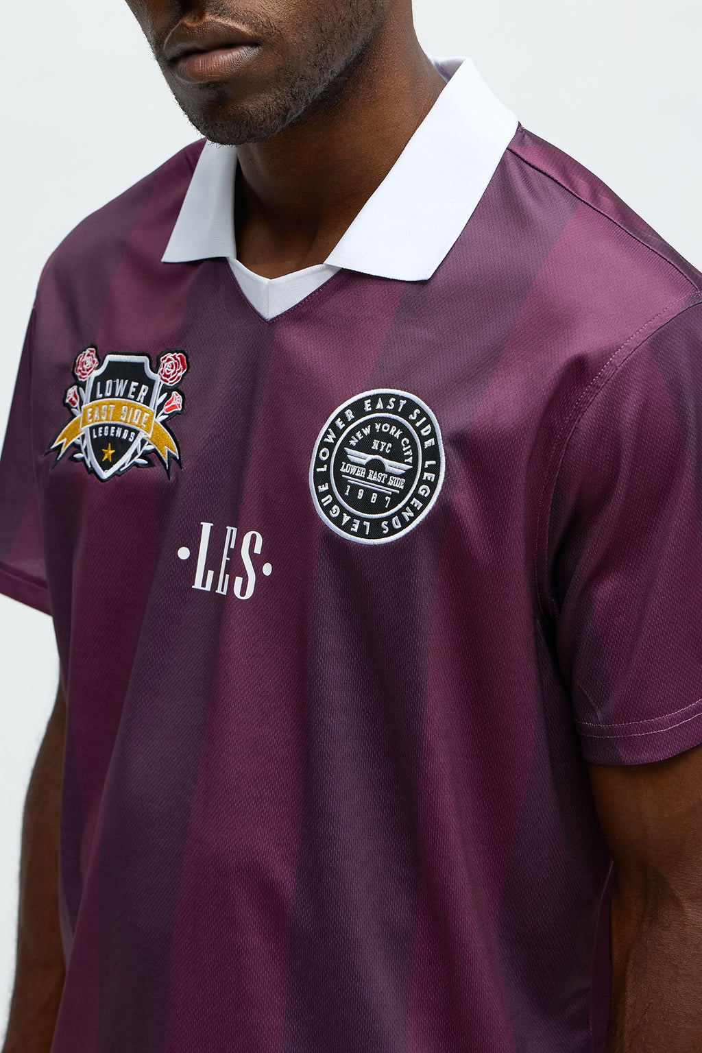 Play The Field Johnny Collar Jersey - Burgundy/combo