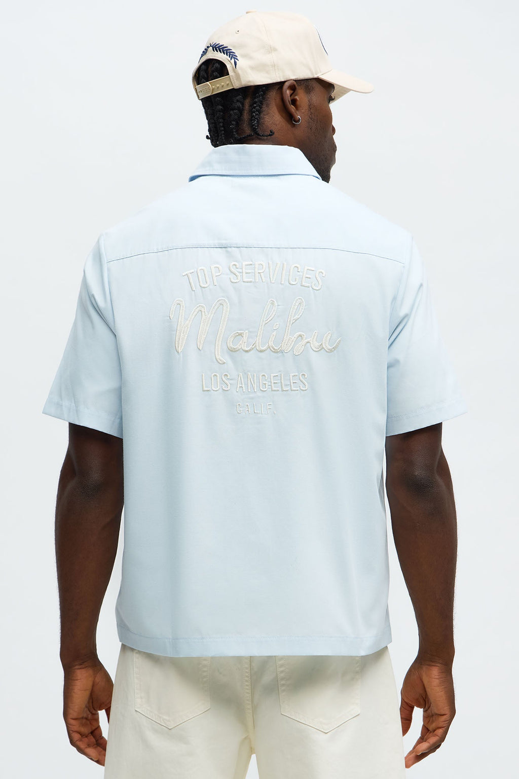 Malibu Mechanic Button Up Shirt  - Light Blue