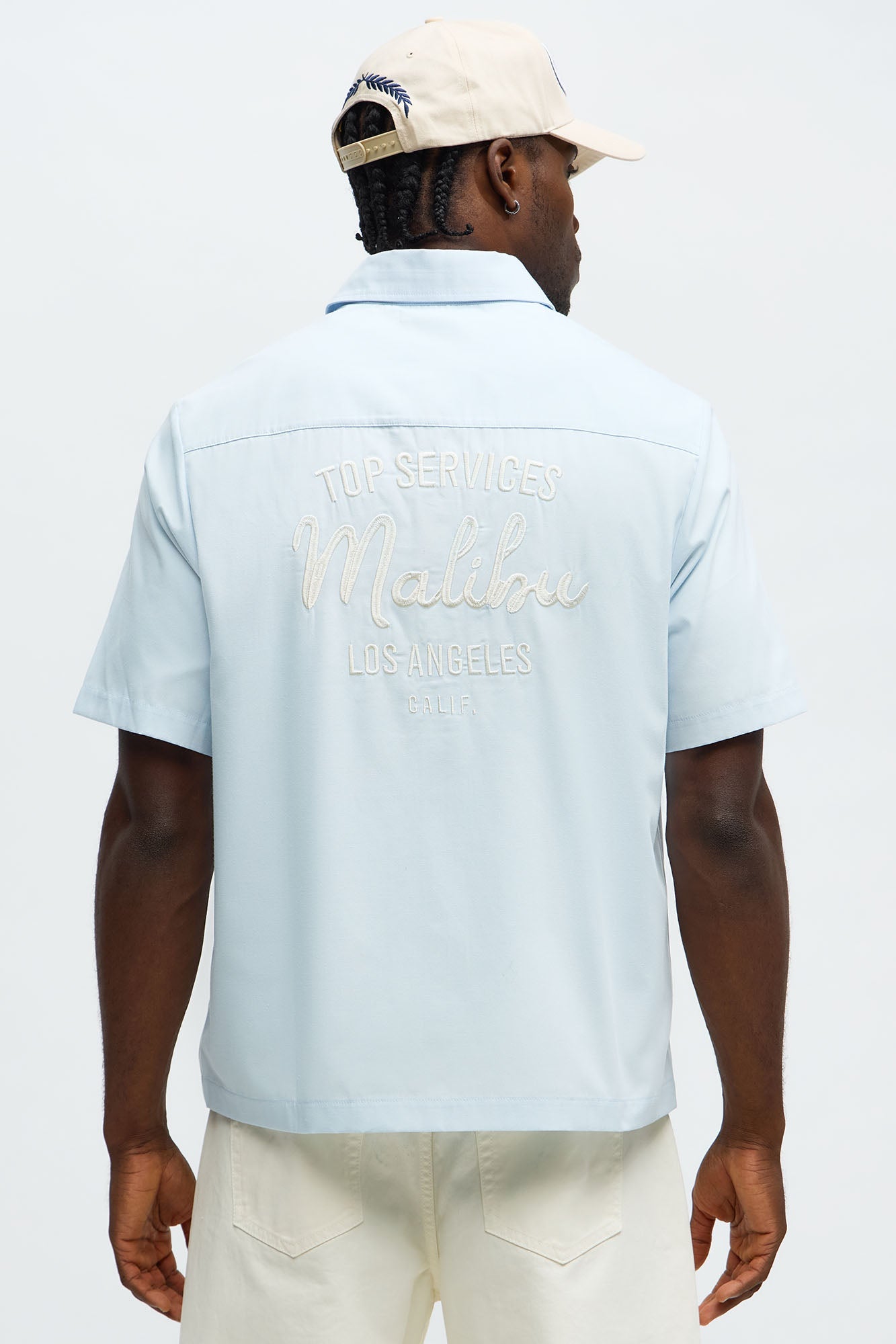 Malibu Mechanic Button Up Shirt  - Light Blue