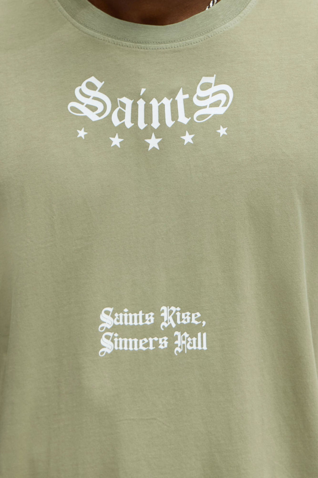 Saints Rise Saints Fall Oversized Short Sleeve Tee - Olive