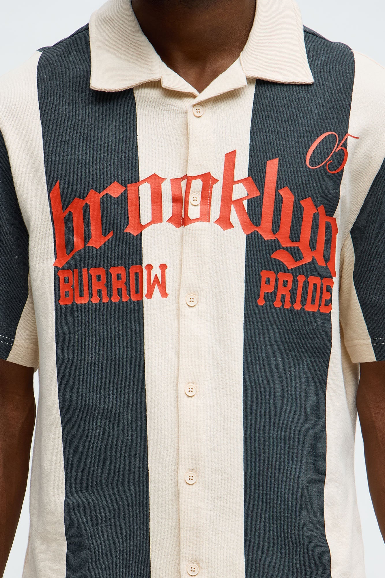 Brooklyn Knit Button Up Shirt - Black/White