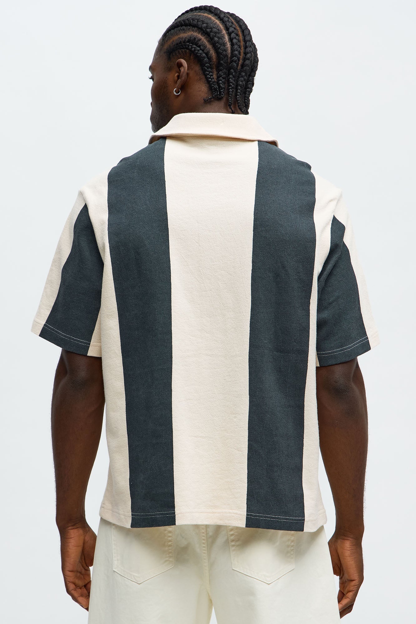 Brooklyn Knit Button Up Shirt - Black/White
