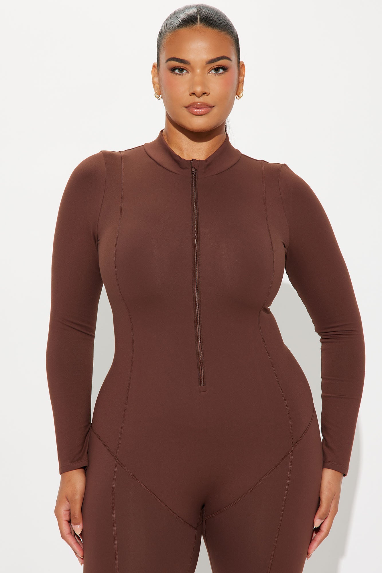 In Alignment Super Soft Active Flare Jumpsuit - Chocolate