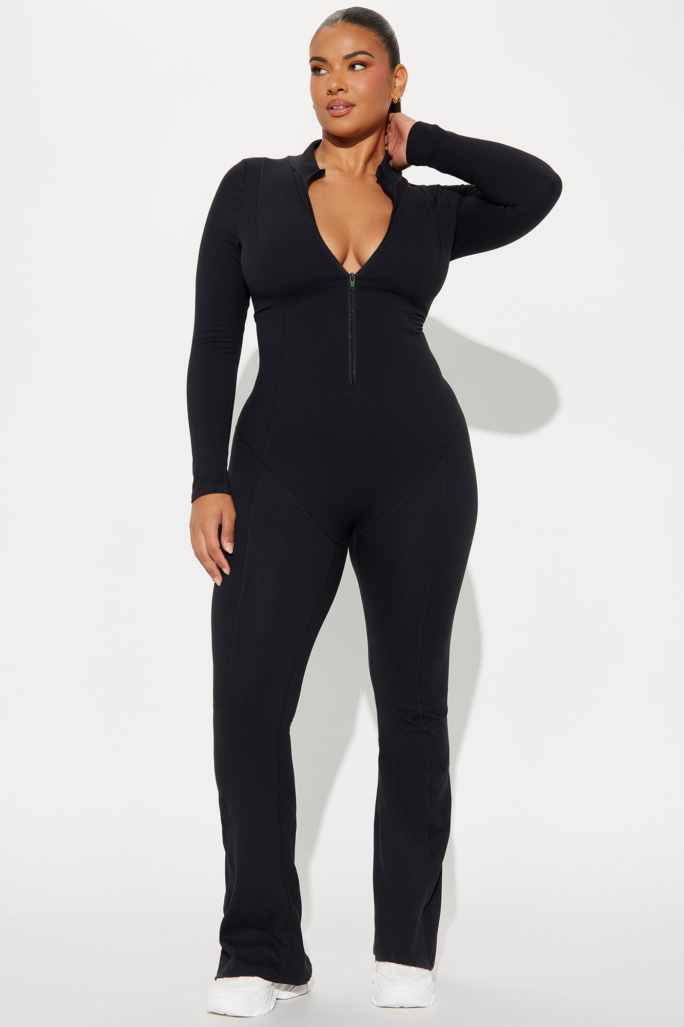 In Alignment Super Soft Active Flare Jumpsuit - Black