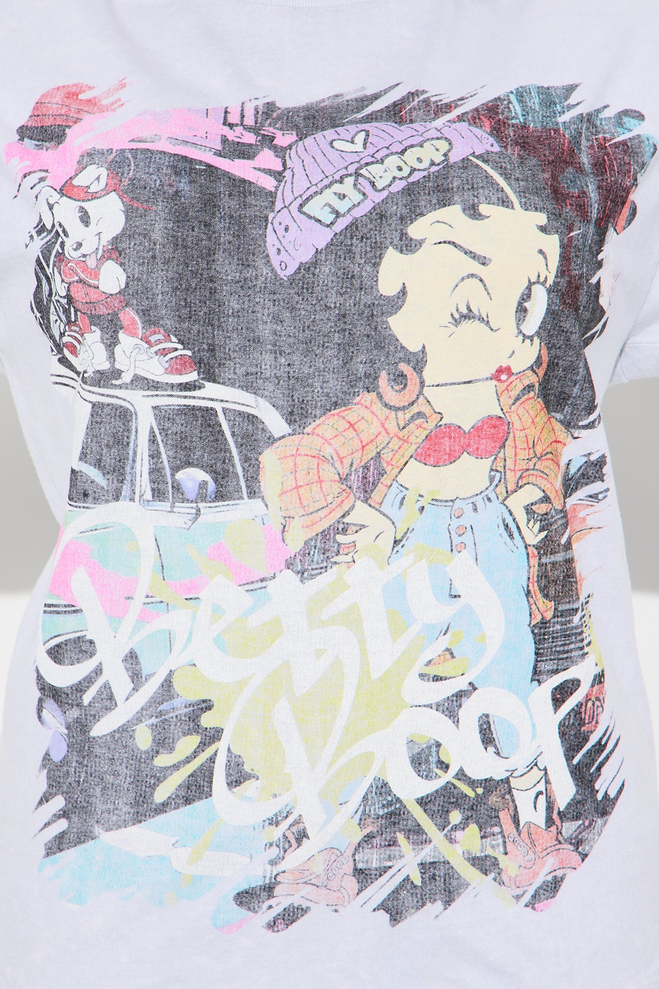 Betty Boop Chillin' Washed Tee - Grey Mineral Wash
