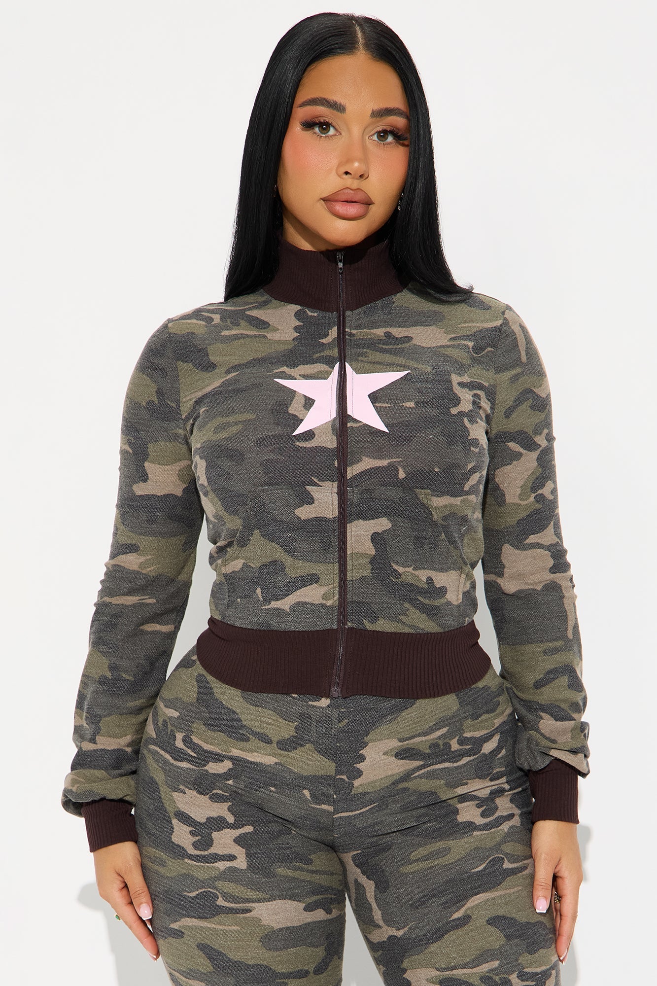Kaylee Camo Pant Set - Olive/combo