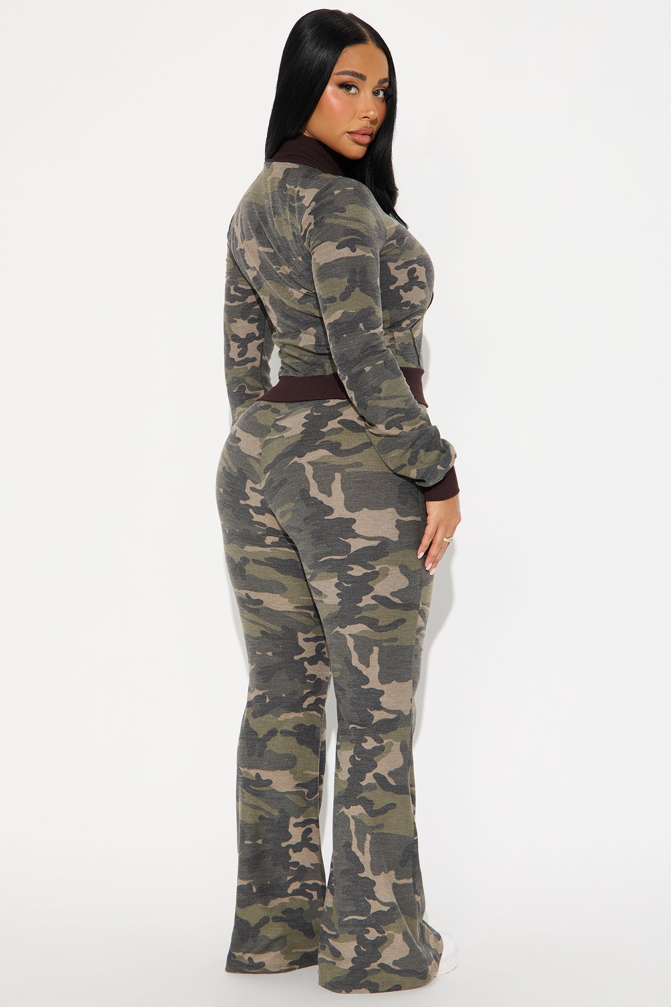 Kaylee Camo Pant Set - Olive/combo