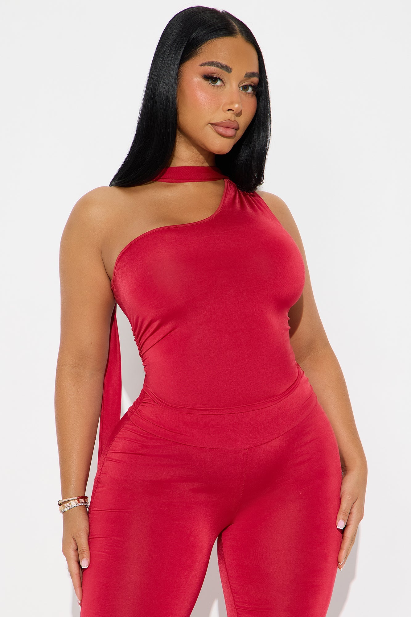 Alaina 3 Piece Pant Set - Red