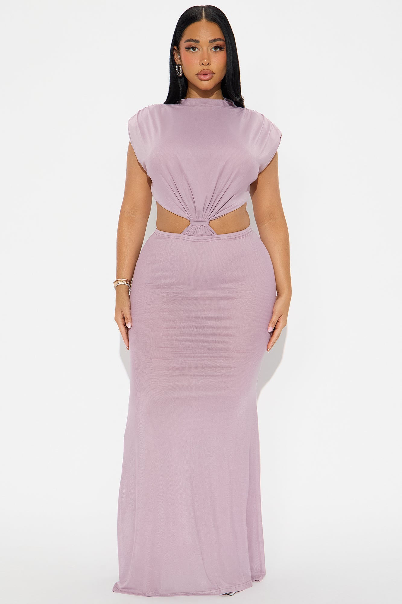 Mula Mesh Backless Maxi Dress - Lavender