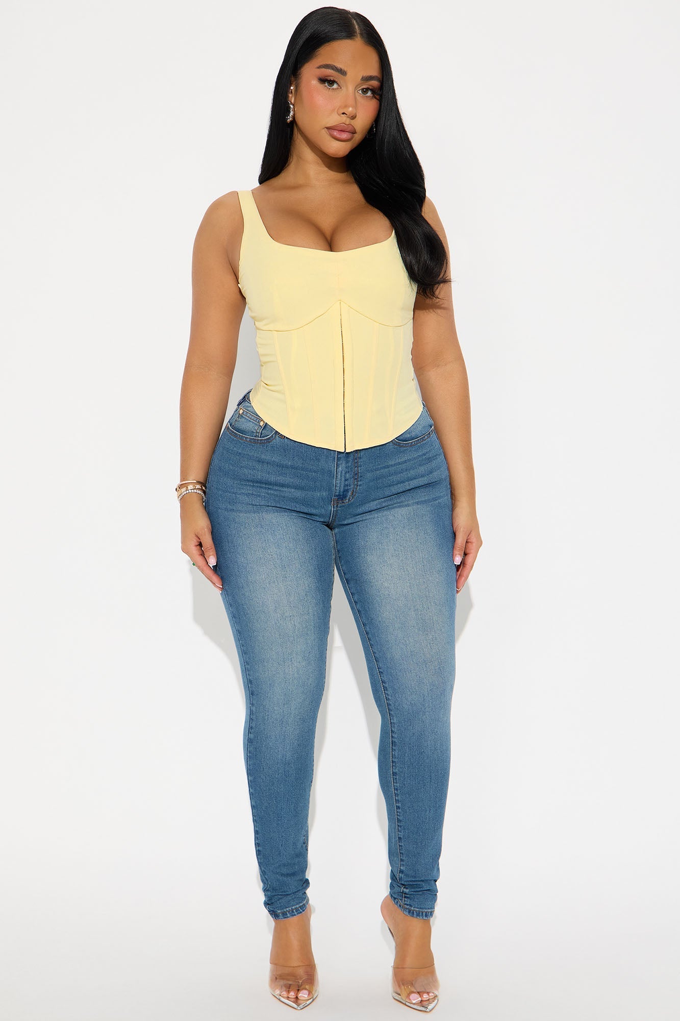 Coastal Breeze Corset Top - Yellow
